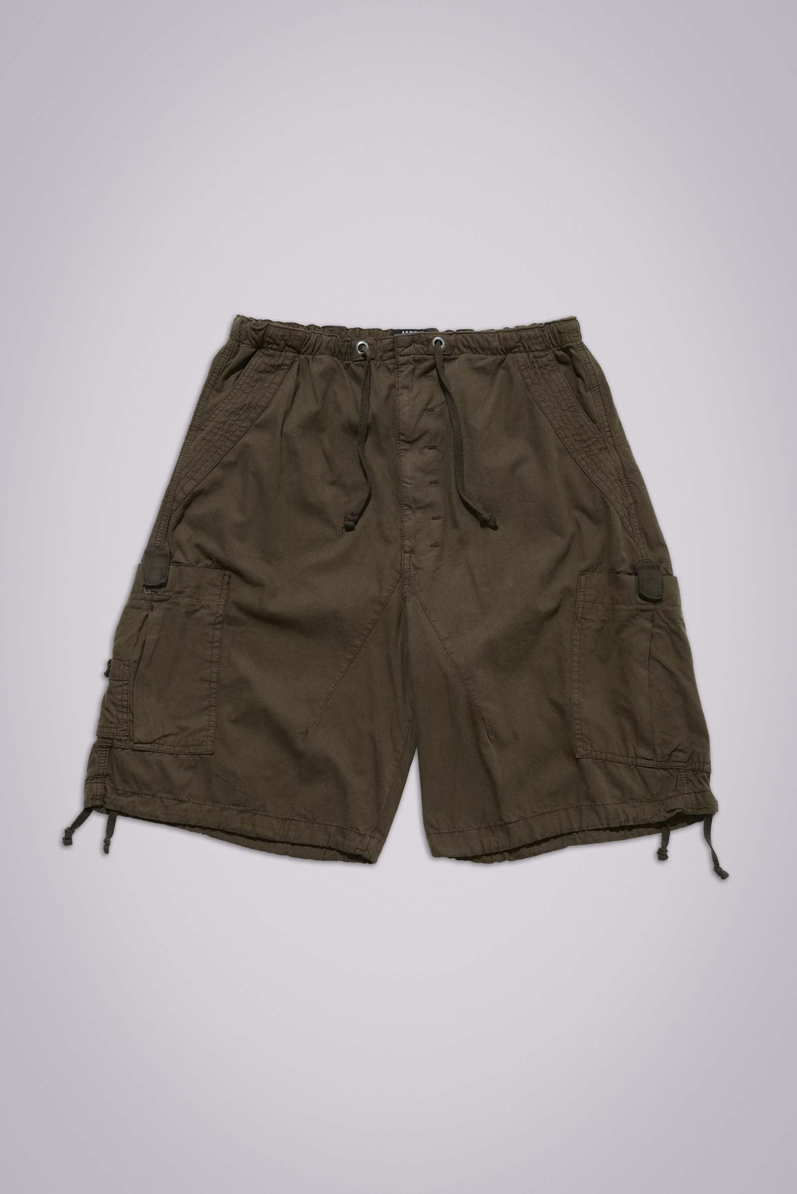 Khaki Parachute Cargo Shorts