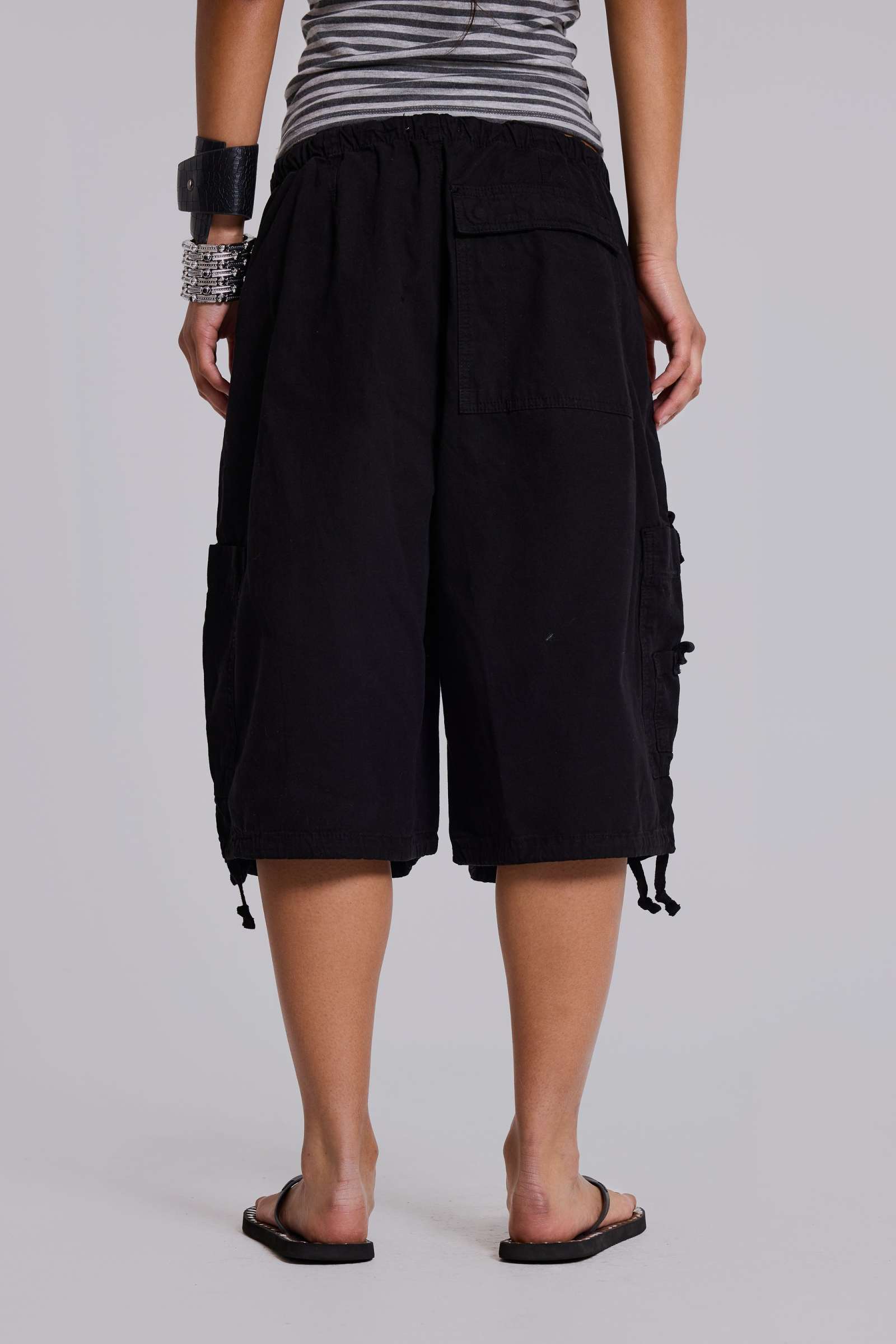 Black Parachute Cargo Shorts