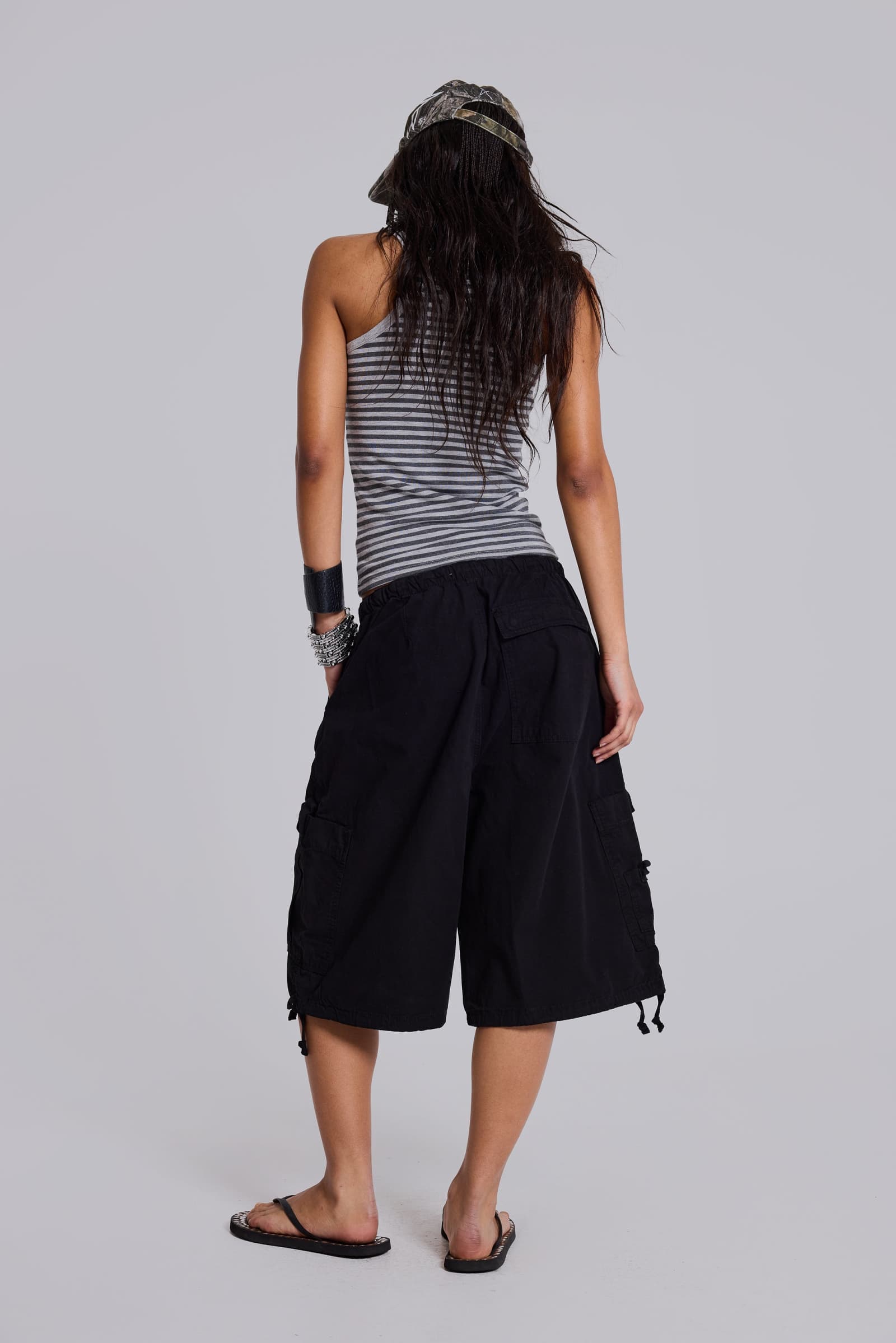 Washed Black Monster Jogger Shorts