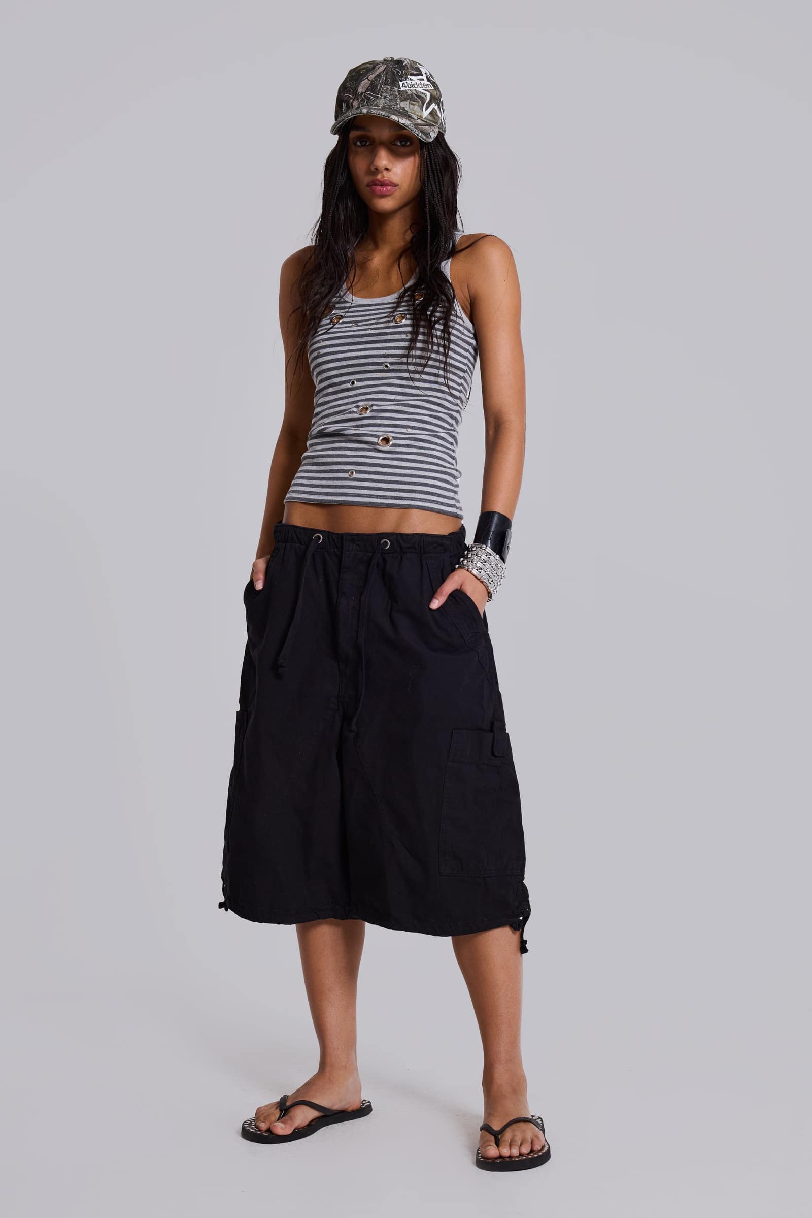 Washed Black Monster Jogger Shorts