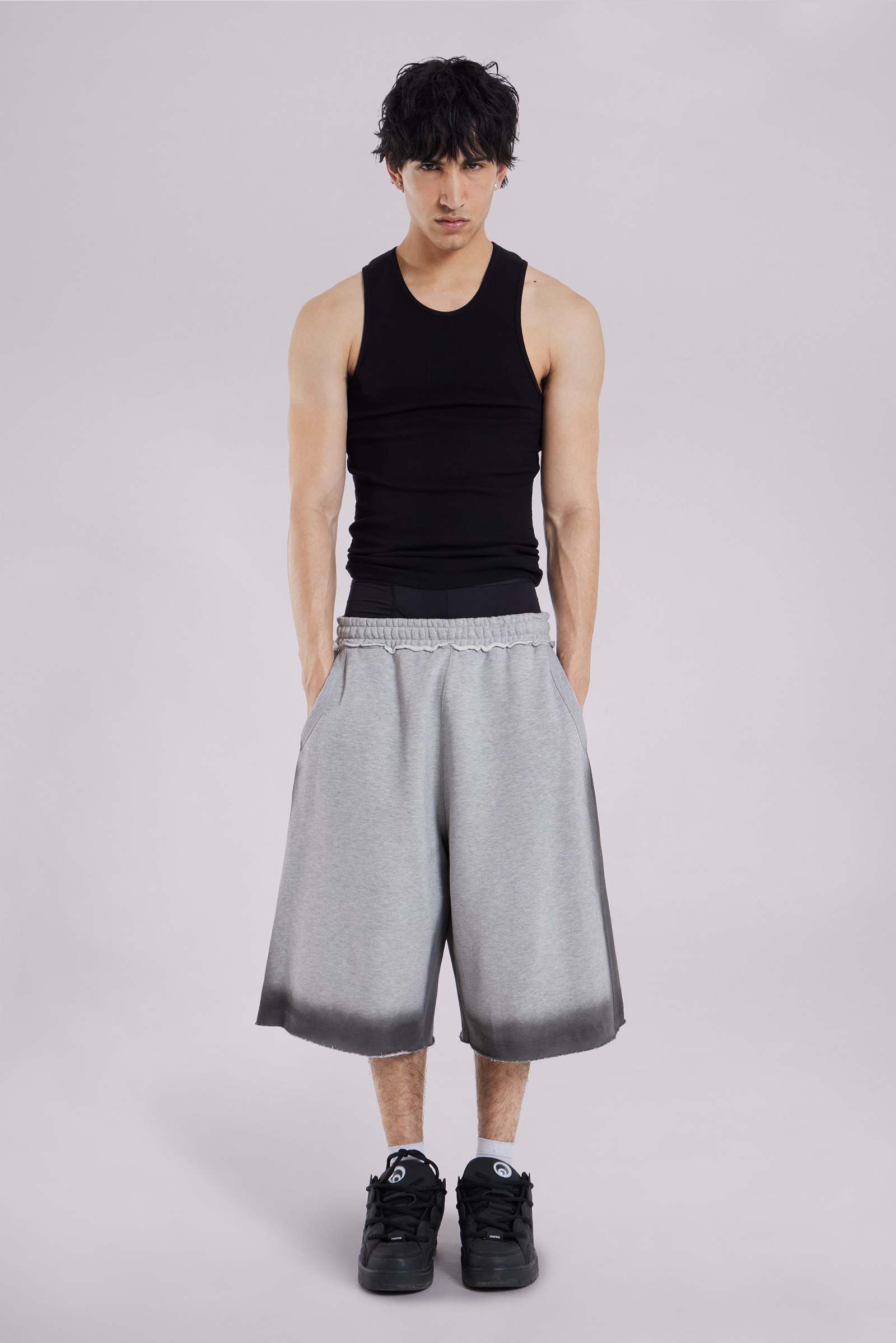 Grey Spray Monster Shorts