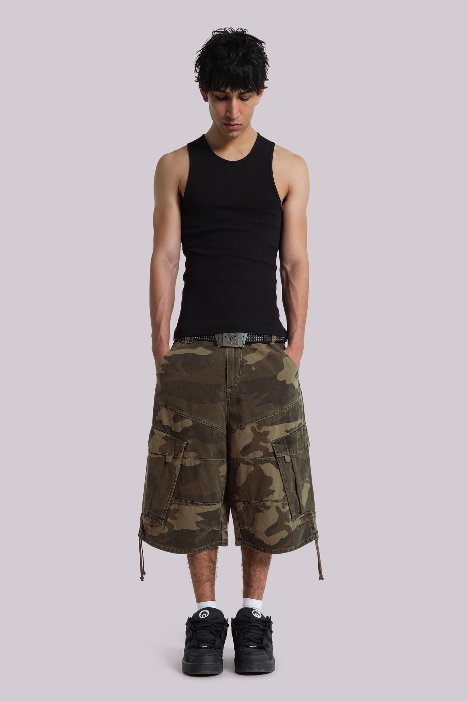 Shop Cadet Camo Baggy Shorts Jaded London Clothing