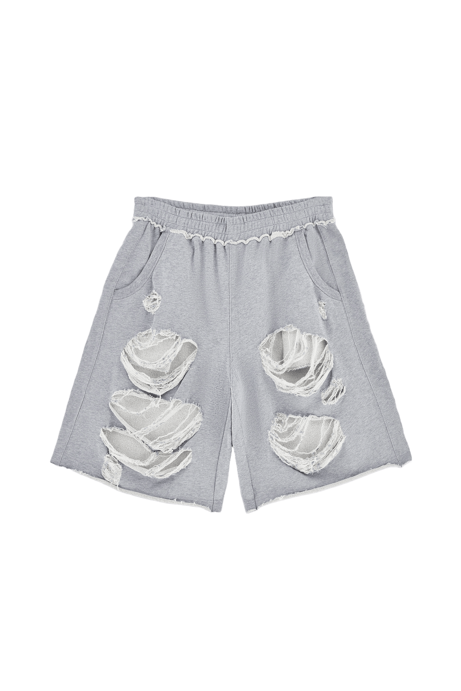 Grey Distressed Monster Shorts | Jaded London | Clothing