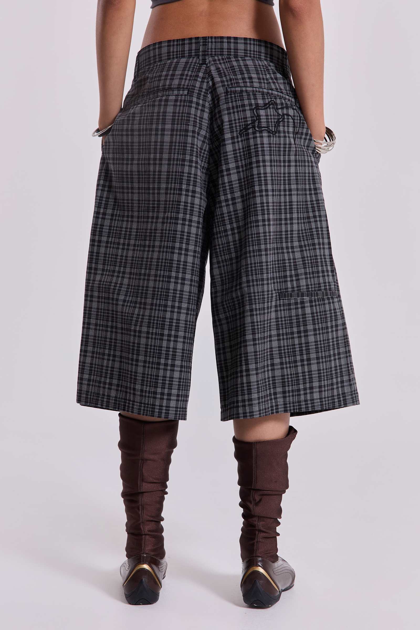 Black Check Jumbo Jorts