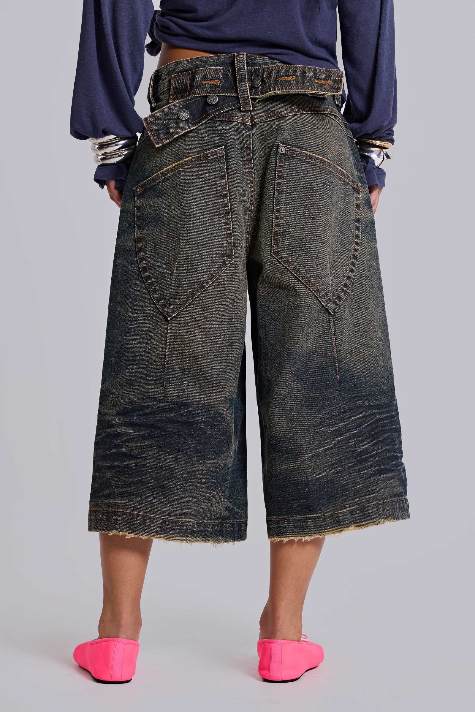 Blue Cinch Back Colossus Jorts