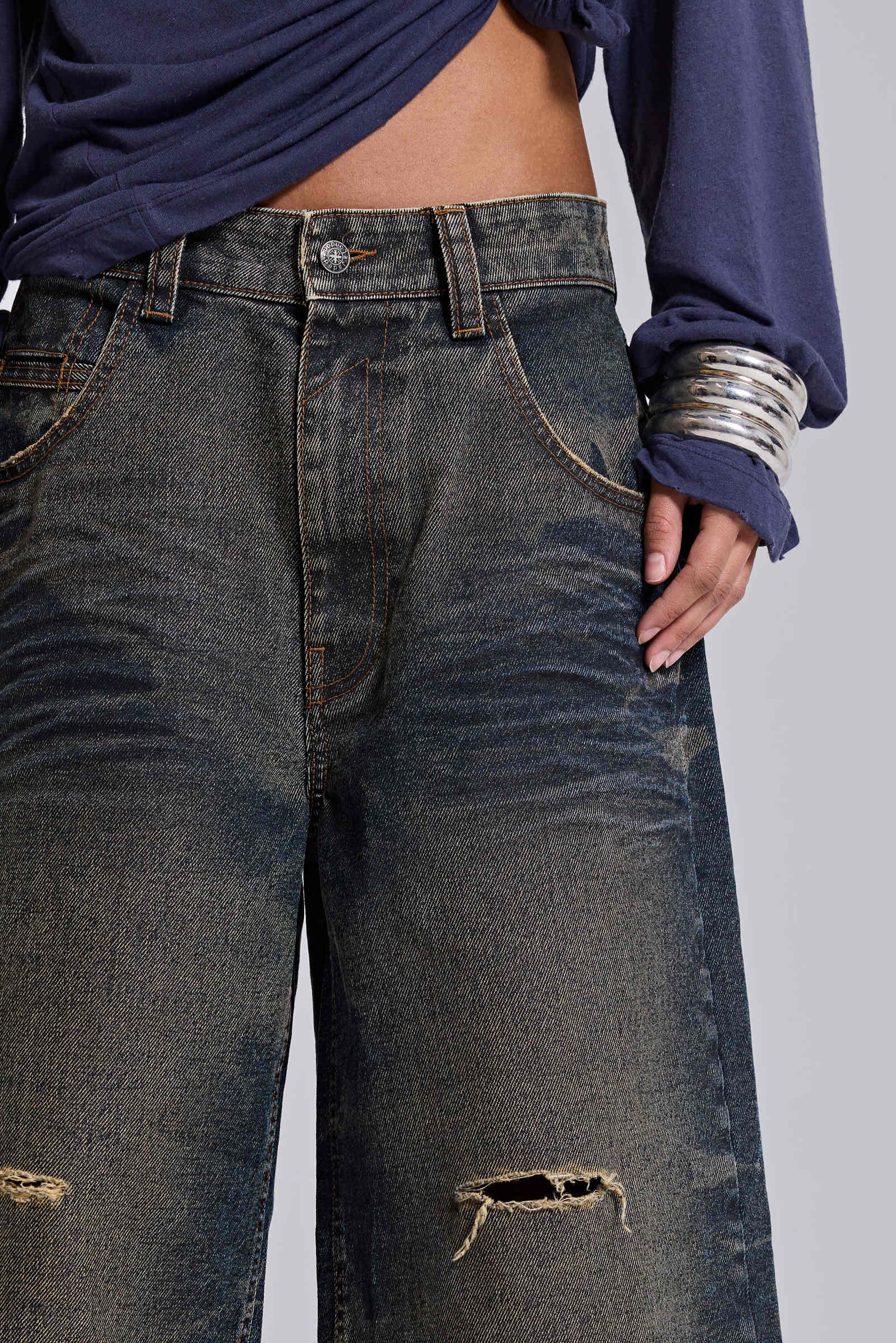 Blue Cinch Back Colossus Jorts