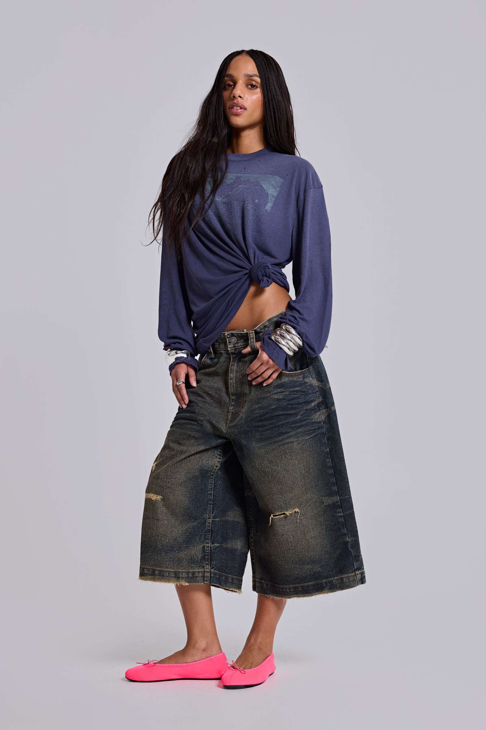 Blue Cinch Back Colossus Jorts