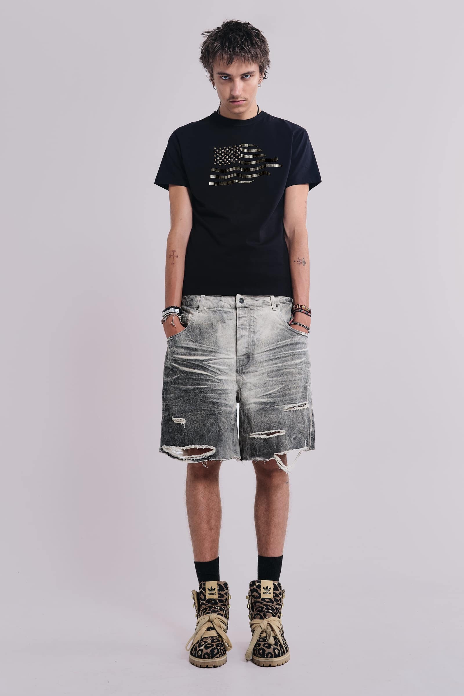 Dirty Studded Glasto Shorts