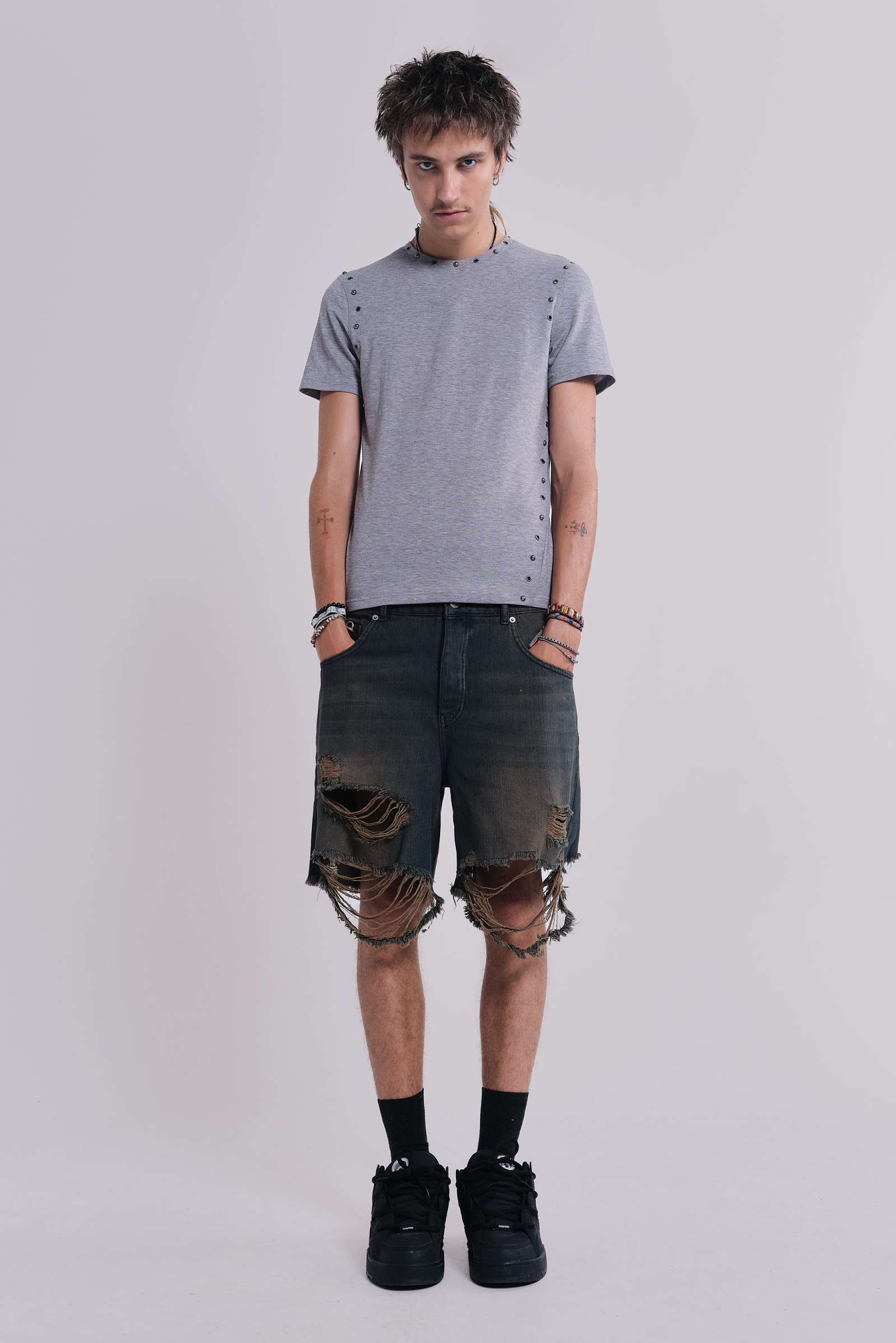 【JADED LONDON】送料関税込み DarkVintageWash Glasto ショーツ Dark Vintage Wash Glasto Shorts | Jaded London | Clothing