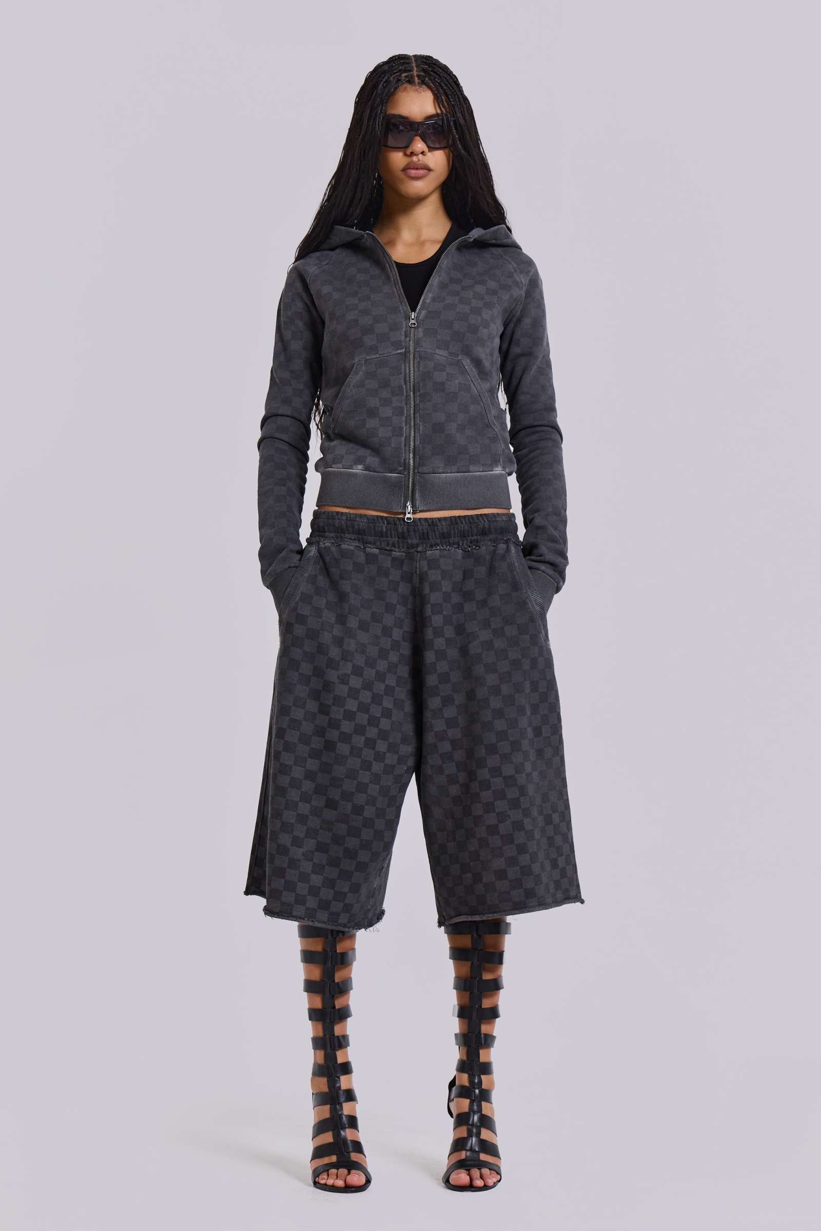Checkerboard Mini Monster Hoodie