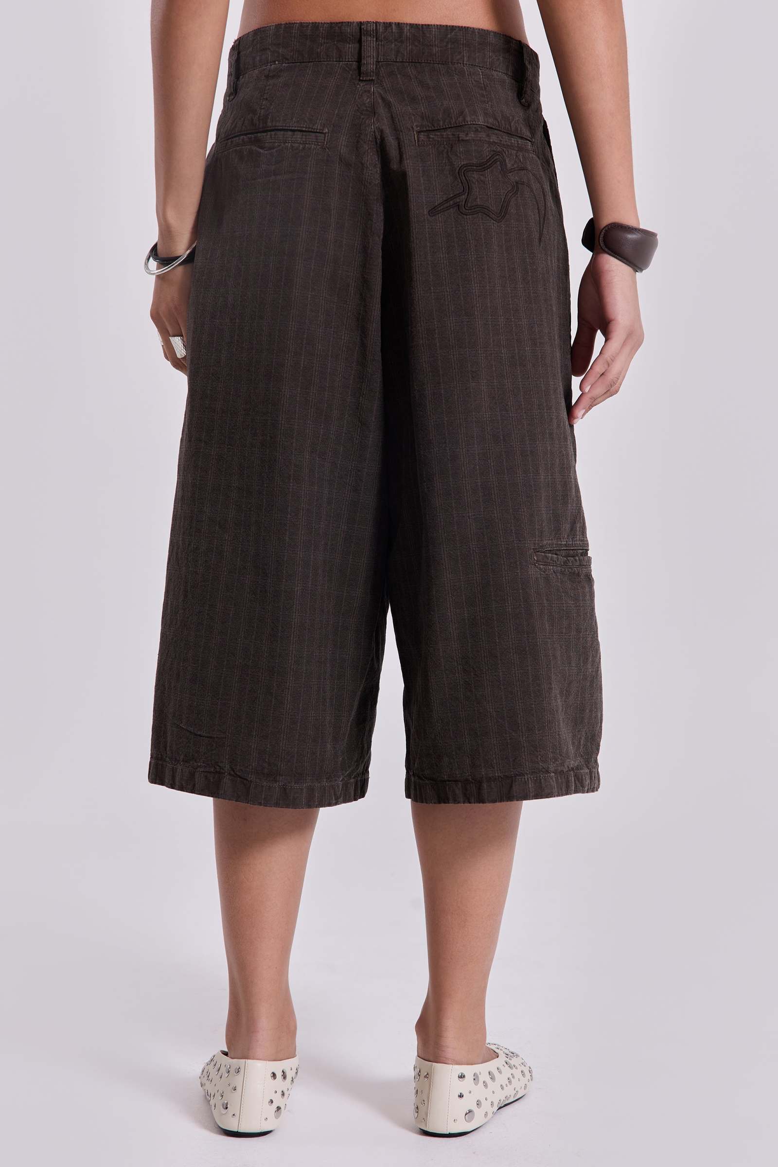 Brown Check Jumbo Jorts