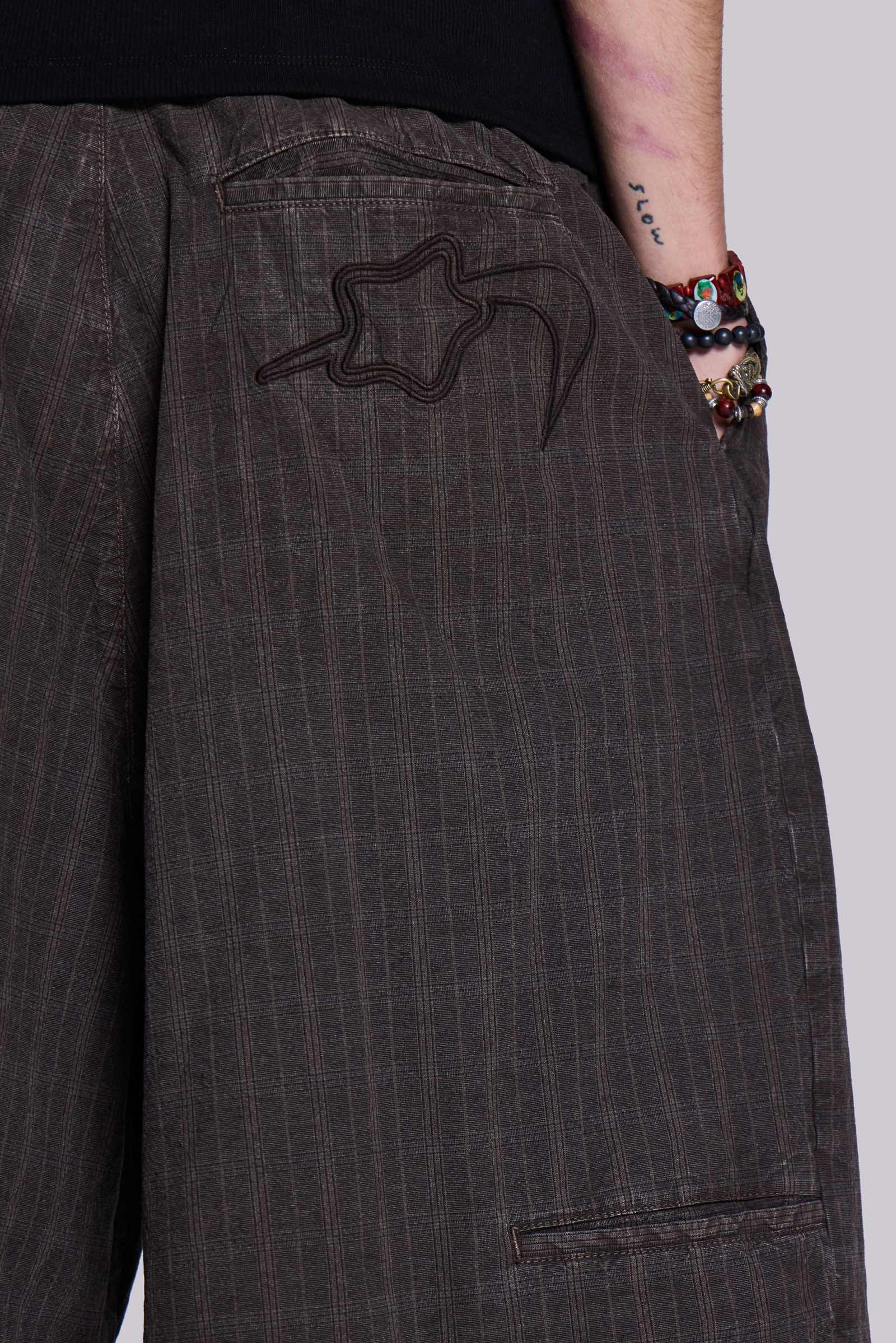 【大人気★】Jaded London ブラウン チェックジャンボジョッツ Brown Check Jumbo Jorts | Jaded London | Clothing