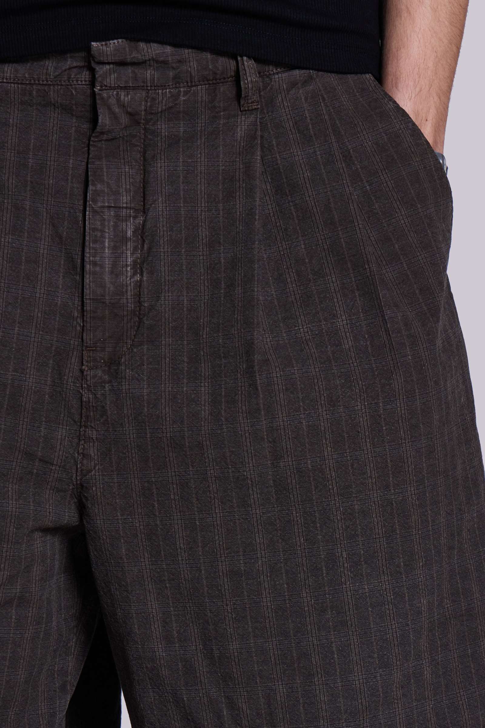 Brown Check Jumbo Jorts | Jaded London | Clothing