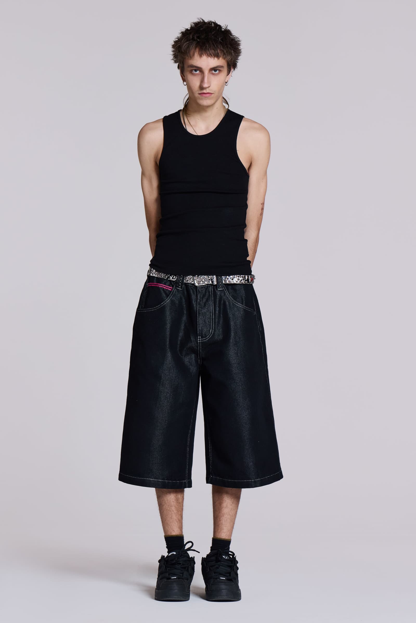 ★JADED LONDON UK★ Sapphire Cross Colossus Jorts Sapphire Cross Colossus Shorts | Jaded London | Clothing