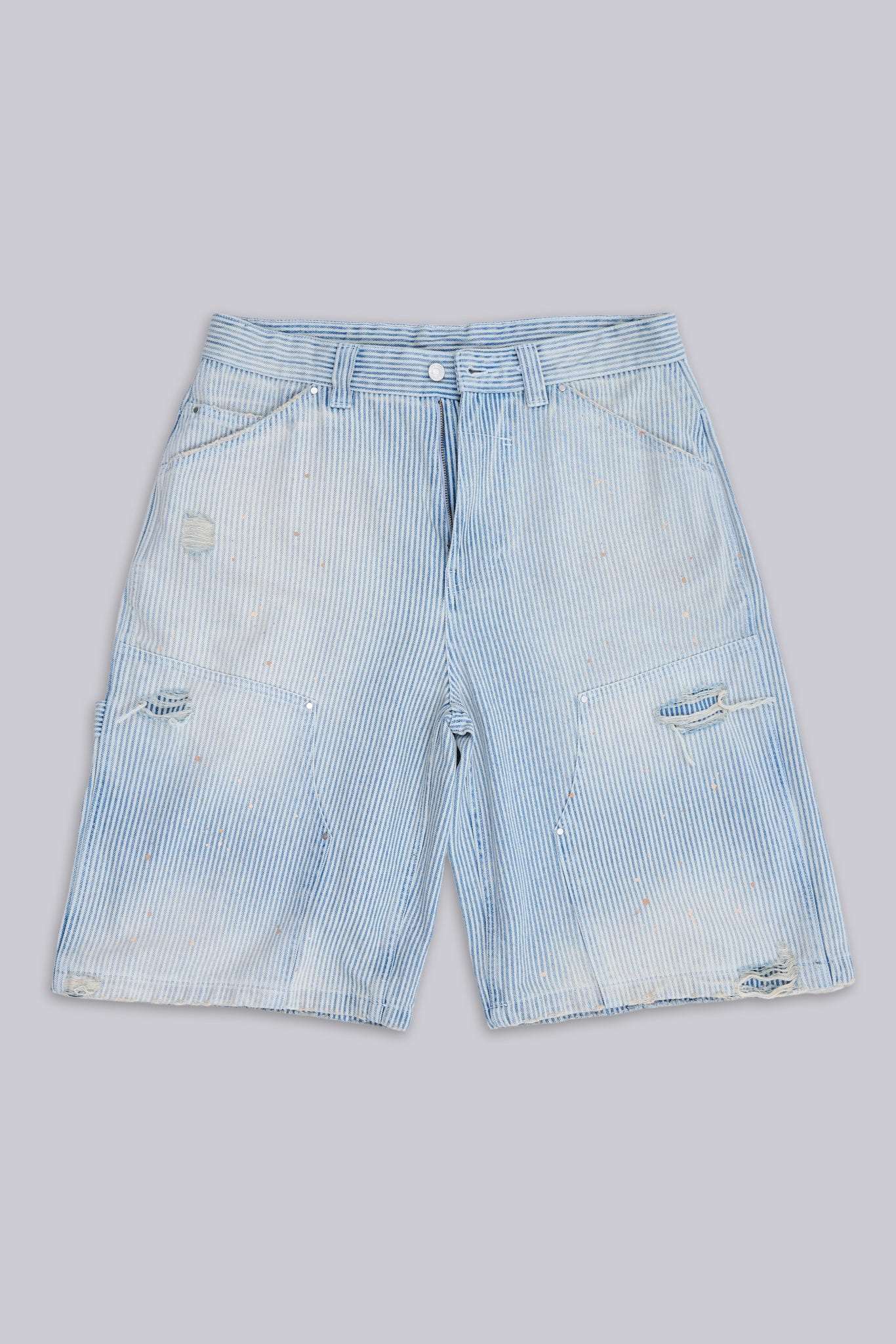 Pinstripe Double Knee Carpenter Jorts