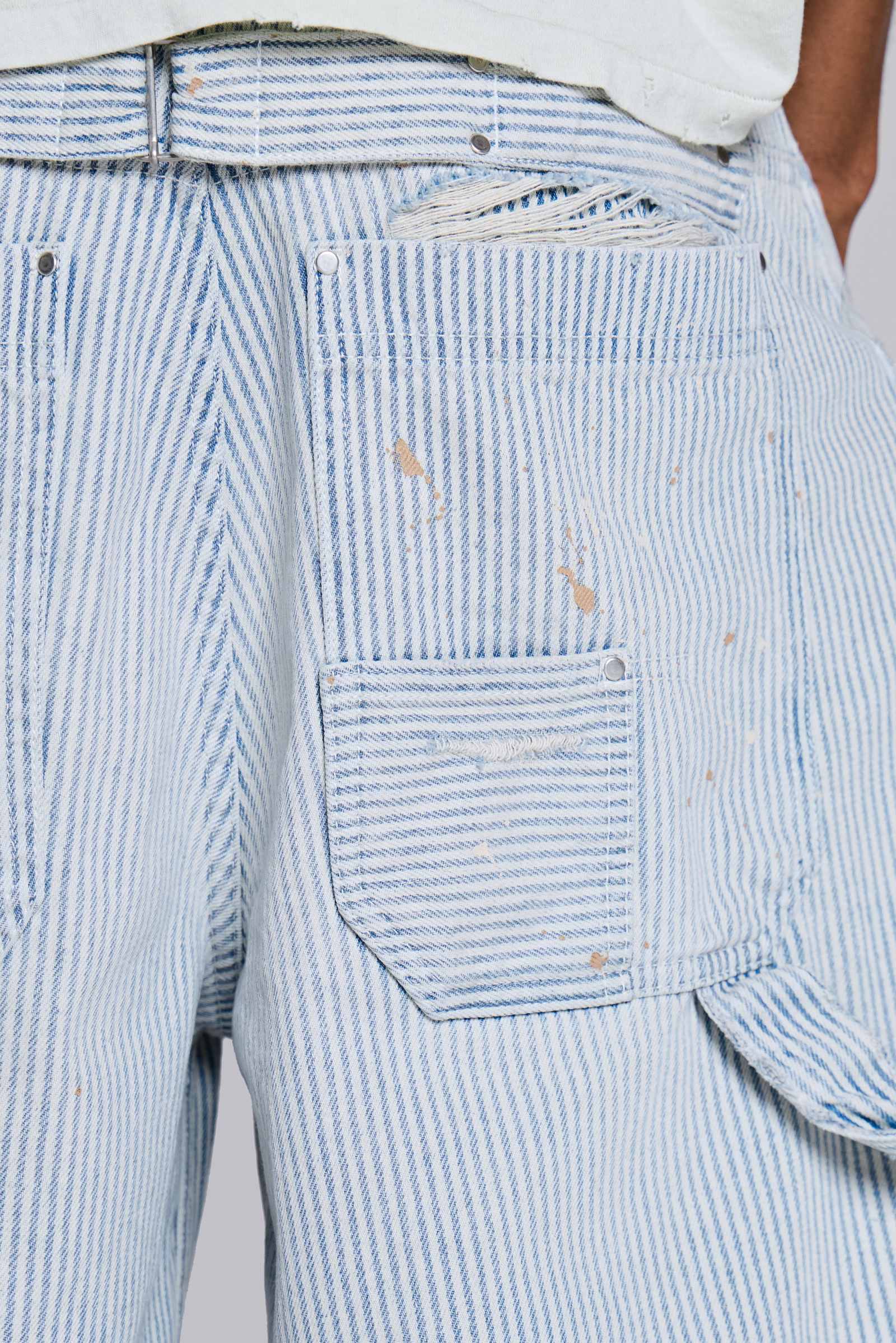 Pinstripe Double Knee Carpenter Jorts