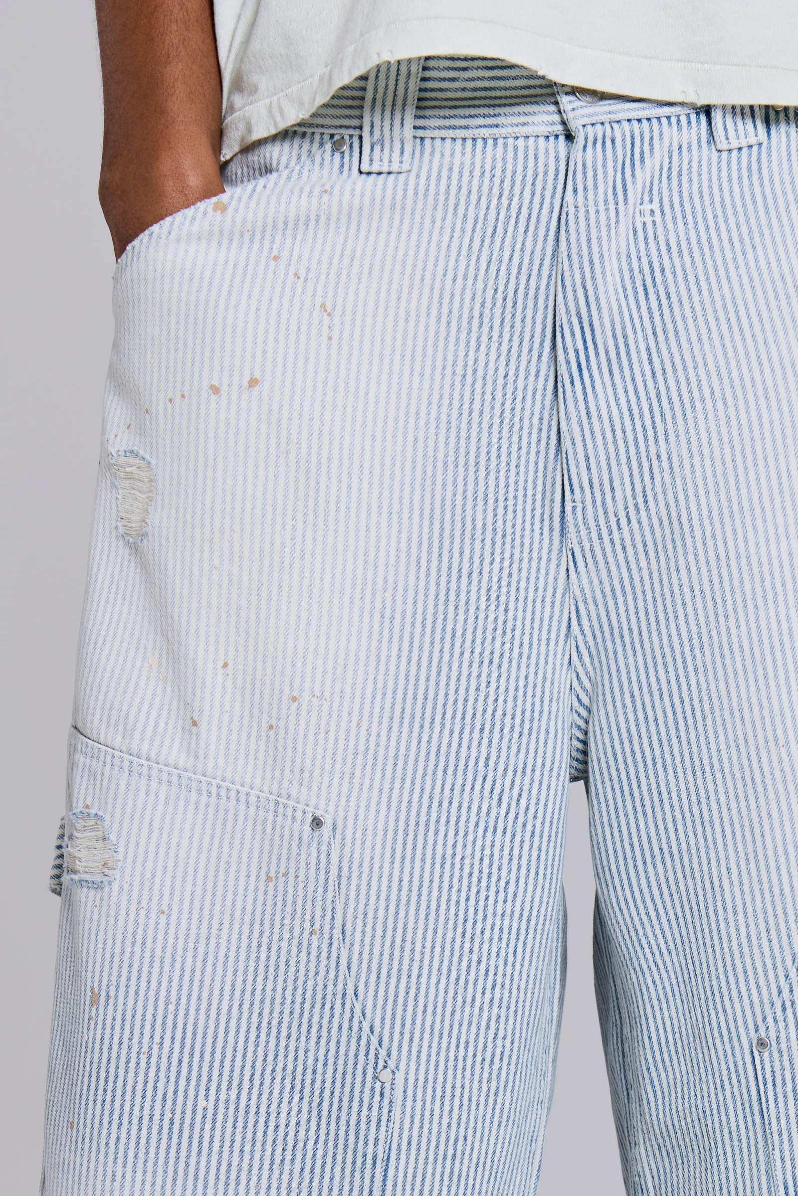 Pinstripe Double Knee Carpenter Jorts