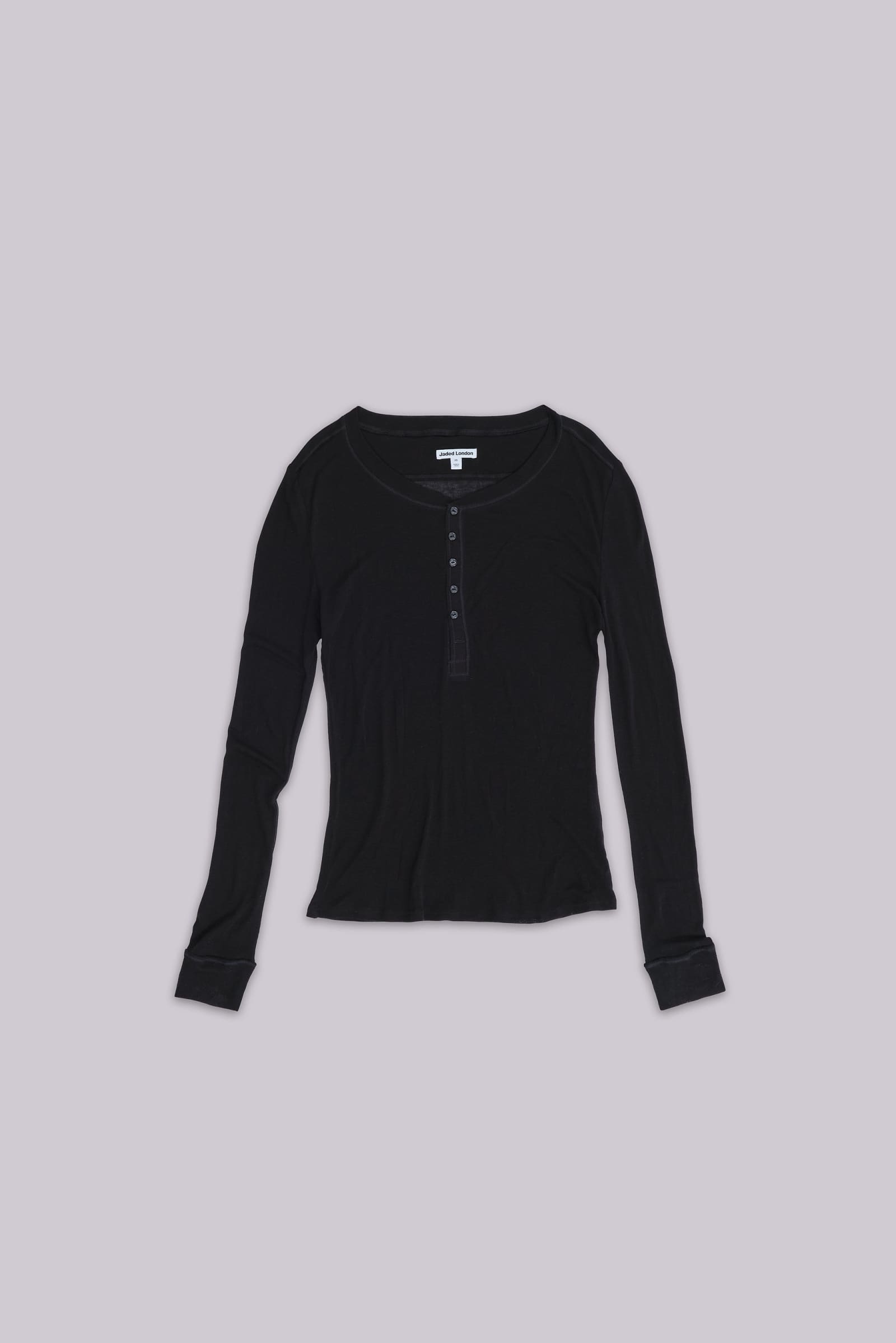 Black Haze Henley Long Sleeve Tee | Jaded London | Clothing