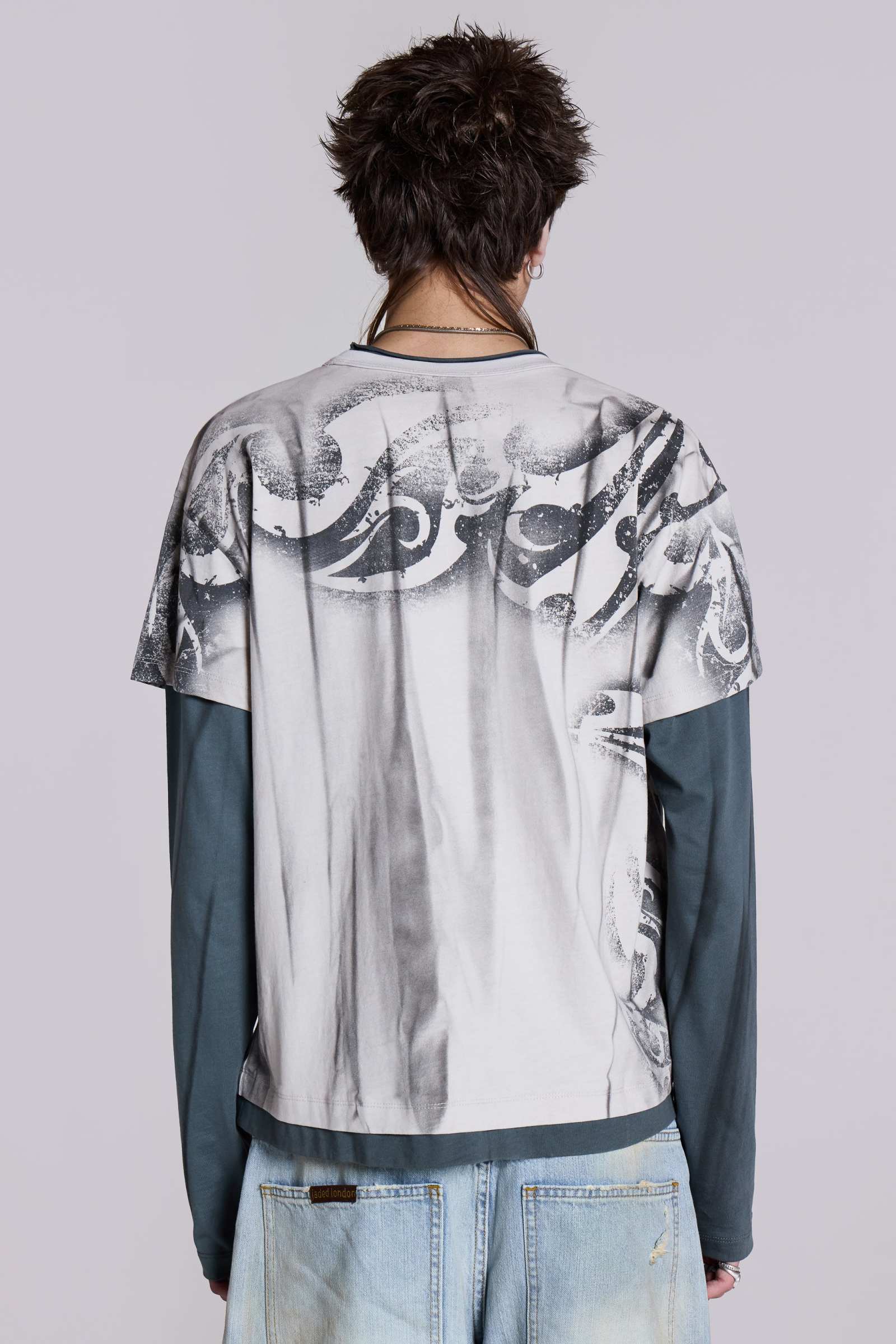 関送込★JADED LONDON★Waves Double Layer Long-sleeve Top Waves Double Layer Long-sleeve Top | Jaded London | Clothing