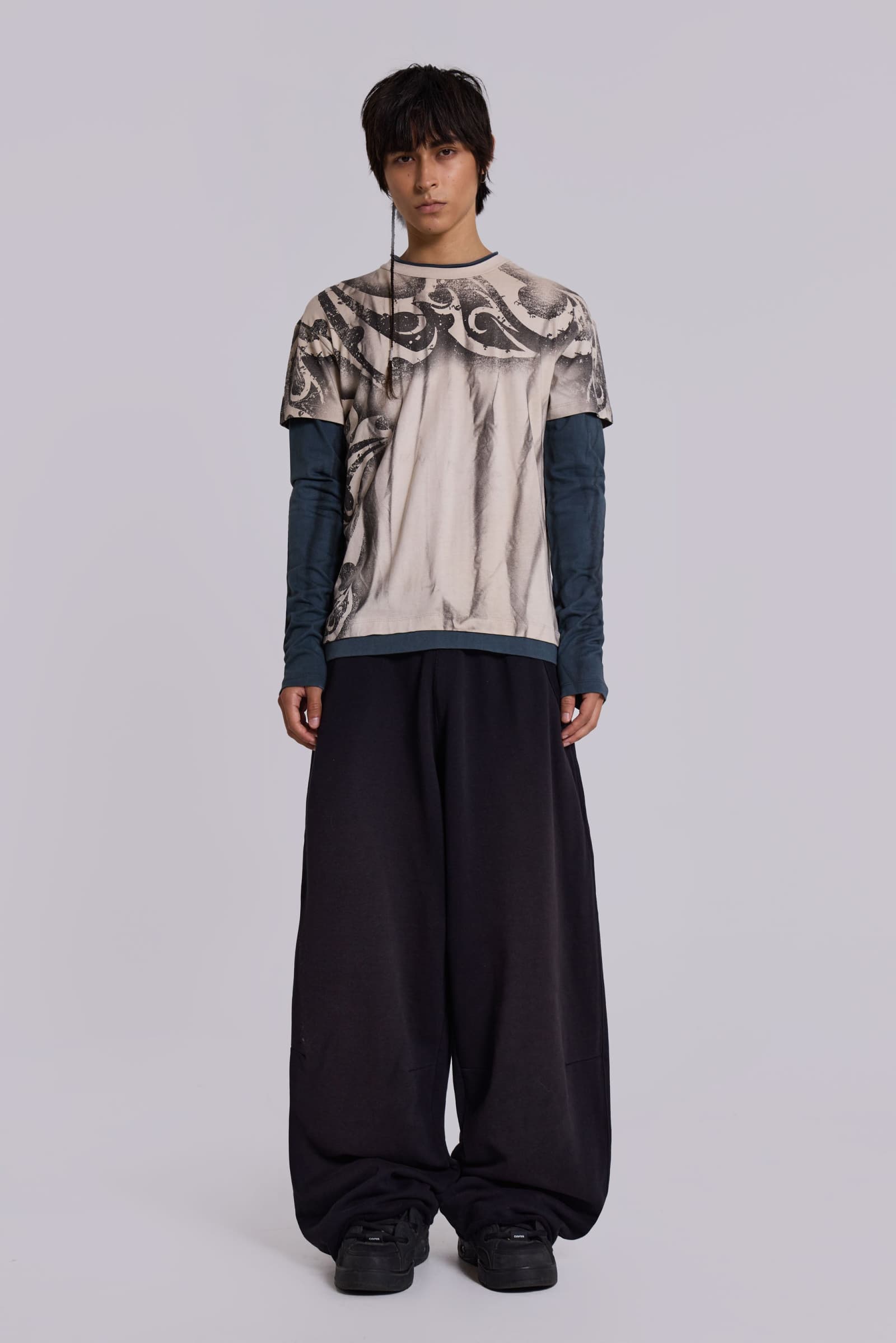 Waves Double Layer Long-sleeve Top | Jaded London | Clothing