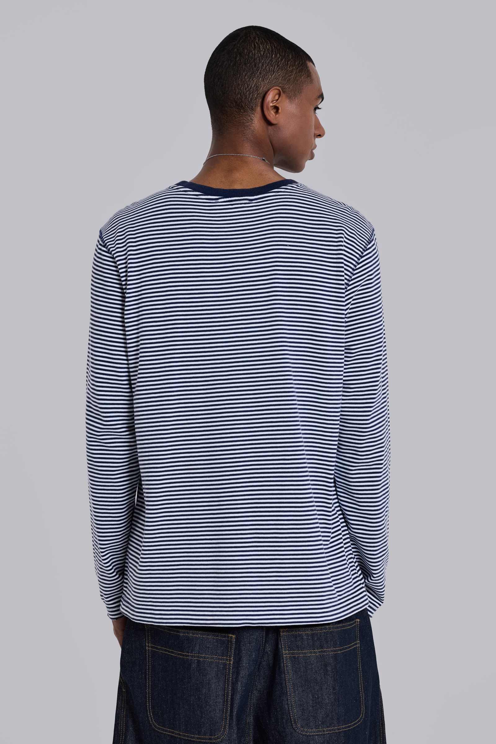 62 Stripe Navy Long-Sleeve Top