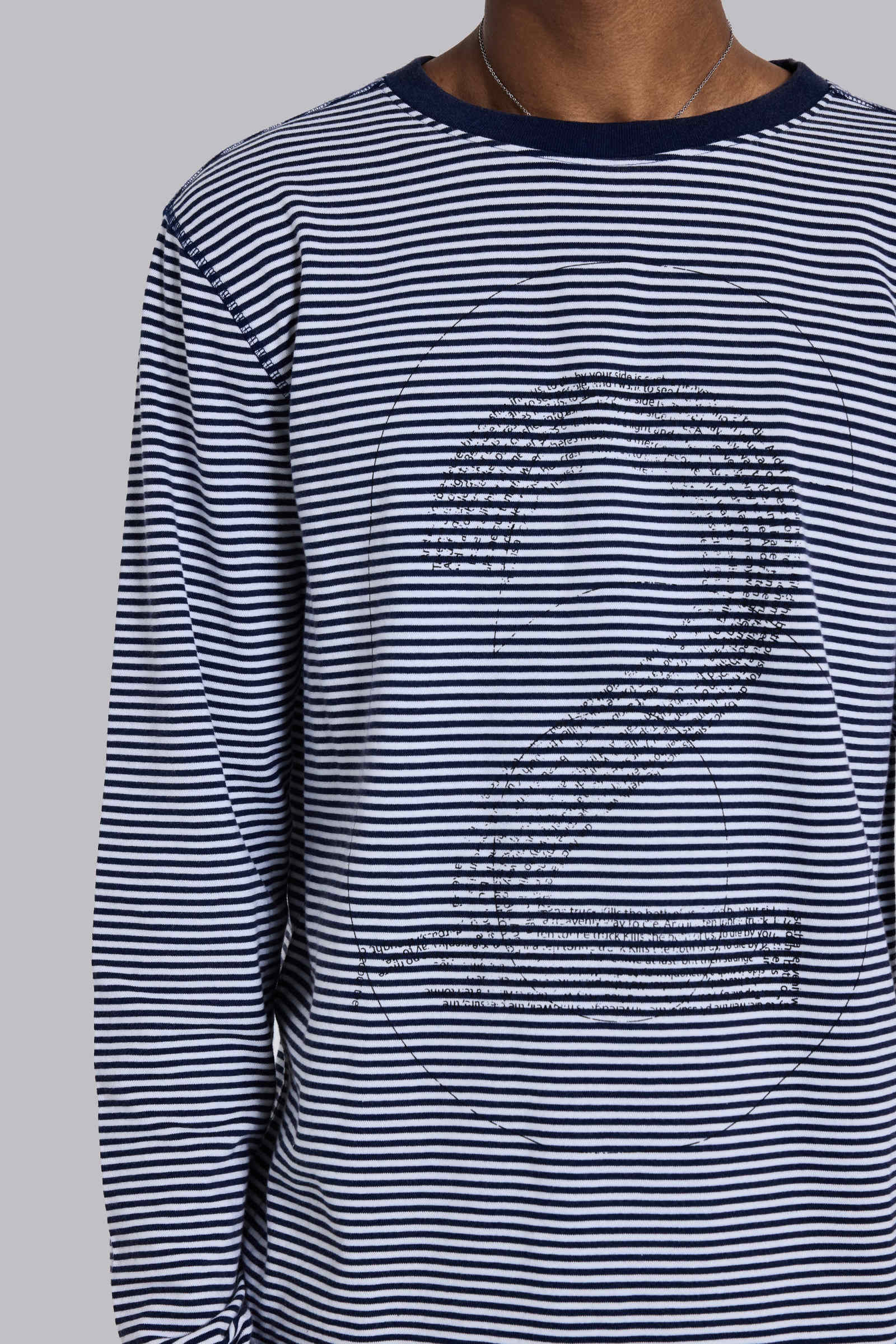 62 Stripe Navy Long-Sleeve Top