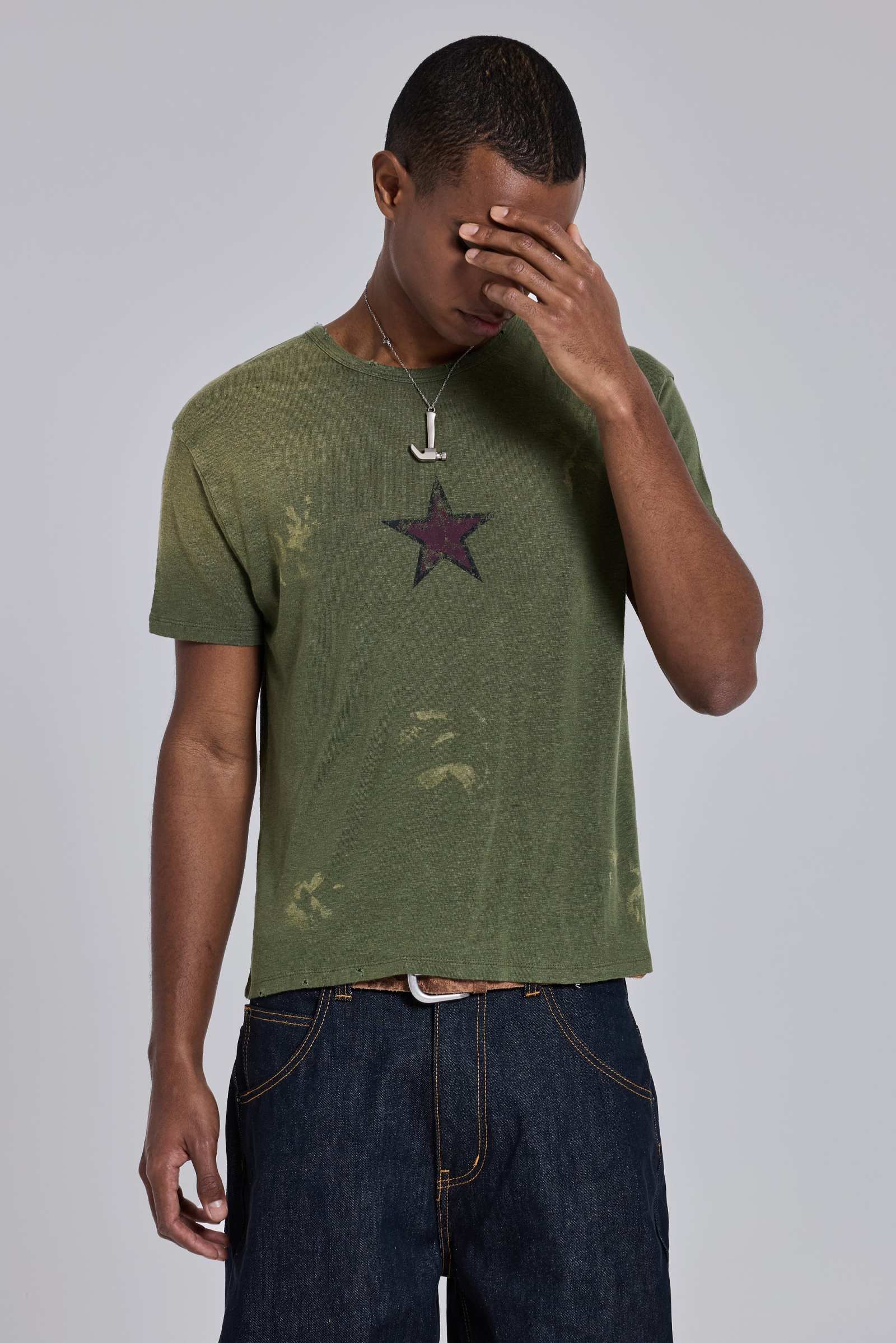 Green Star Sun Faded T-Shirt