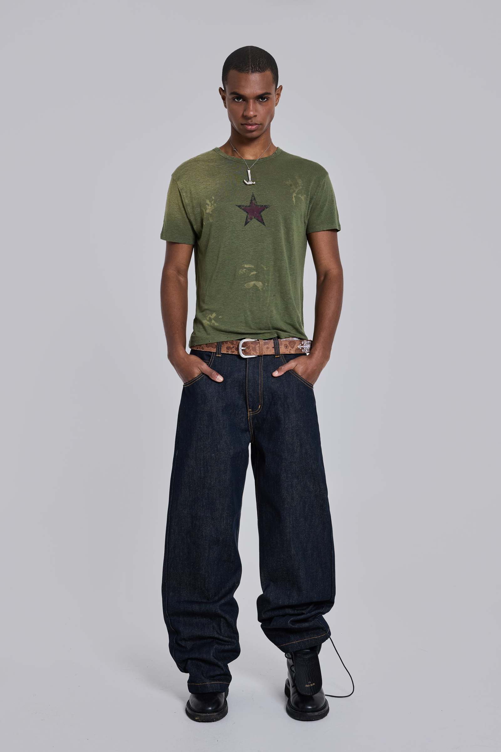 Green Star Sun Faded T-Shirt