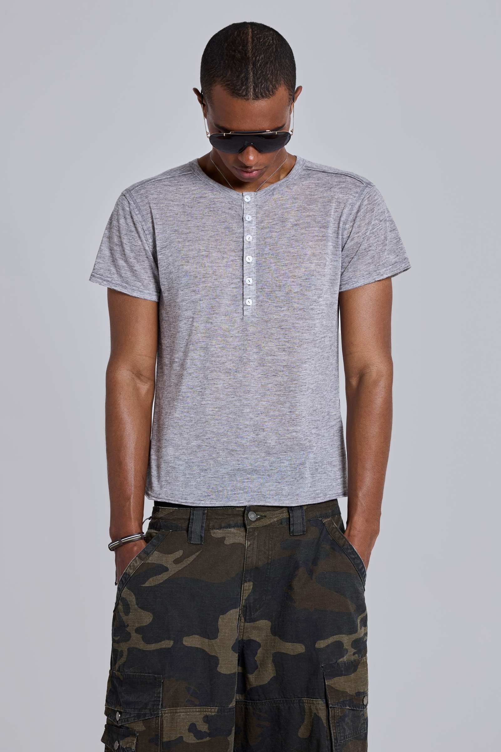 GREY SS HENLEY MIST