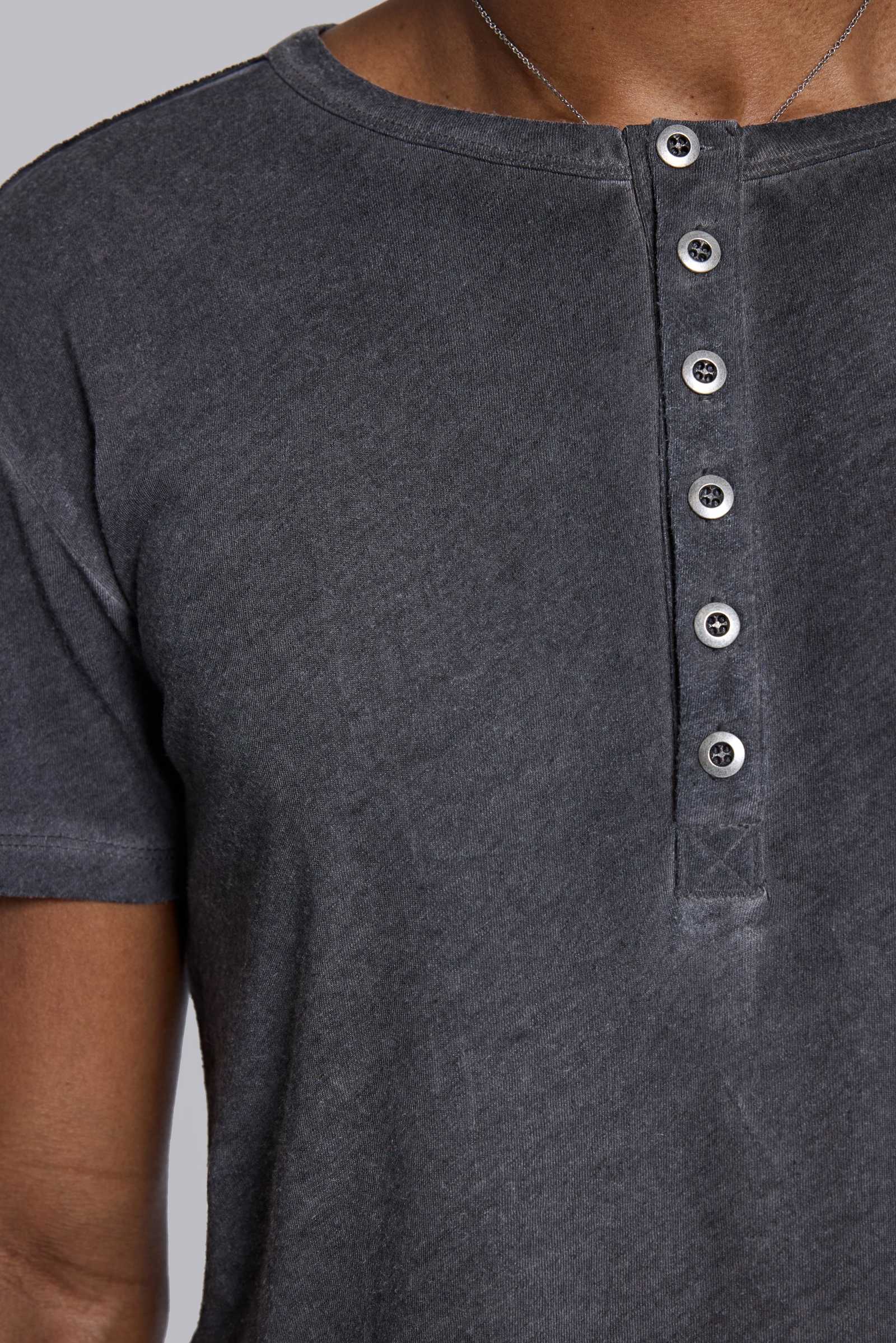 SS VINTAGE BLACK TEXTURE HENLEY