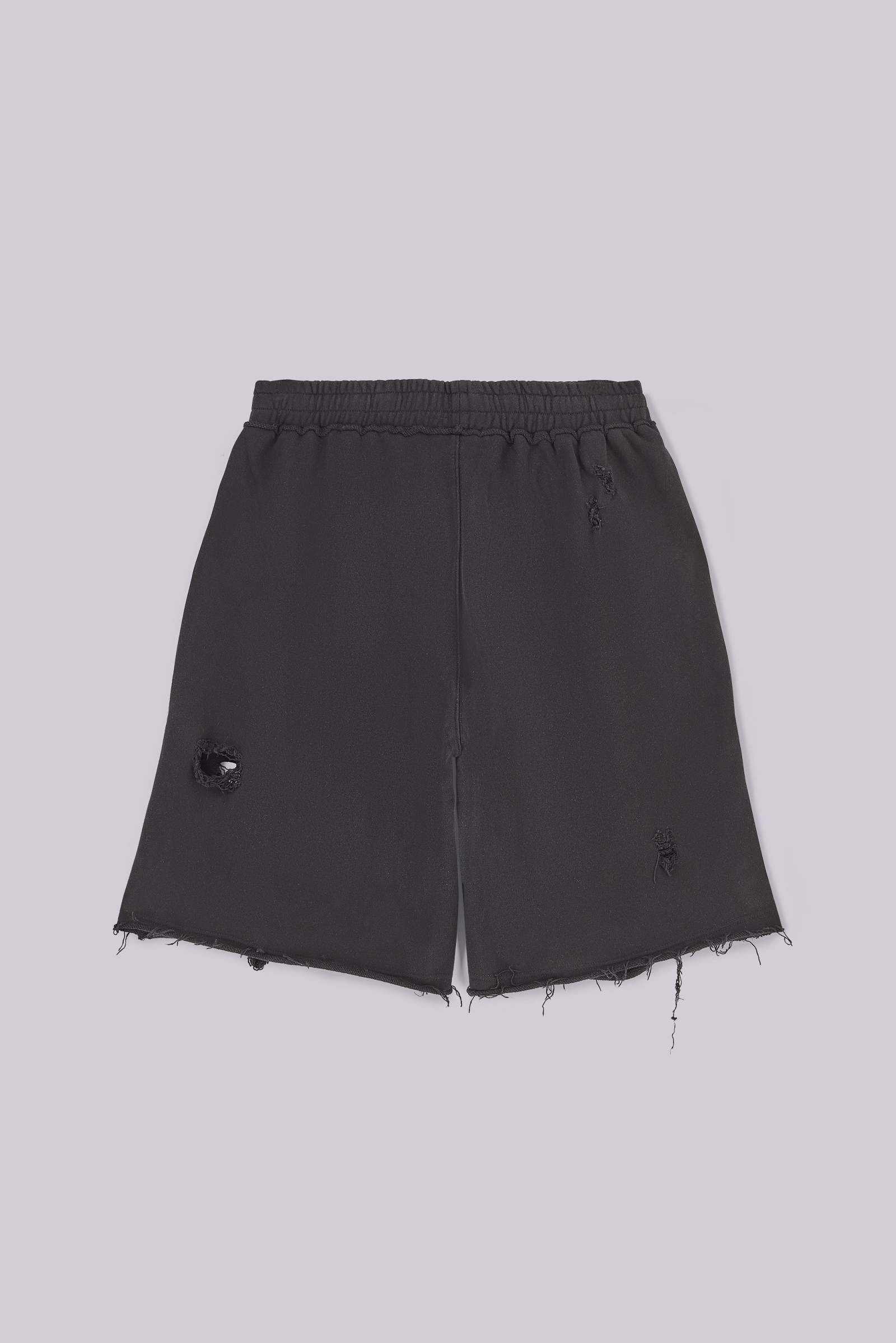 Black Distressed Monster Shorts