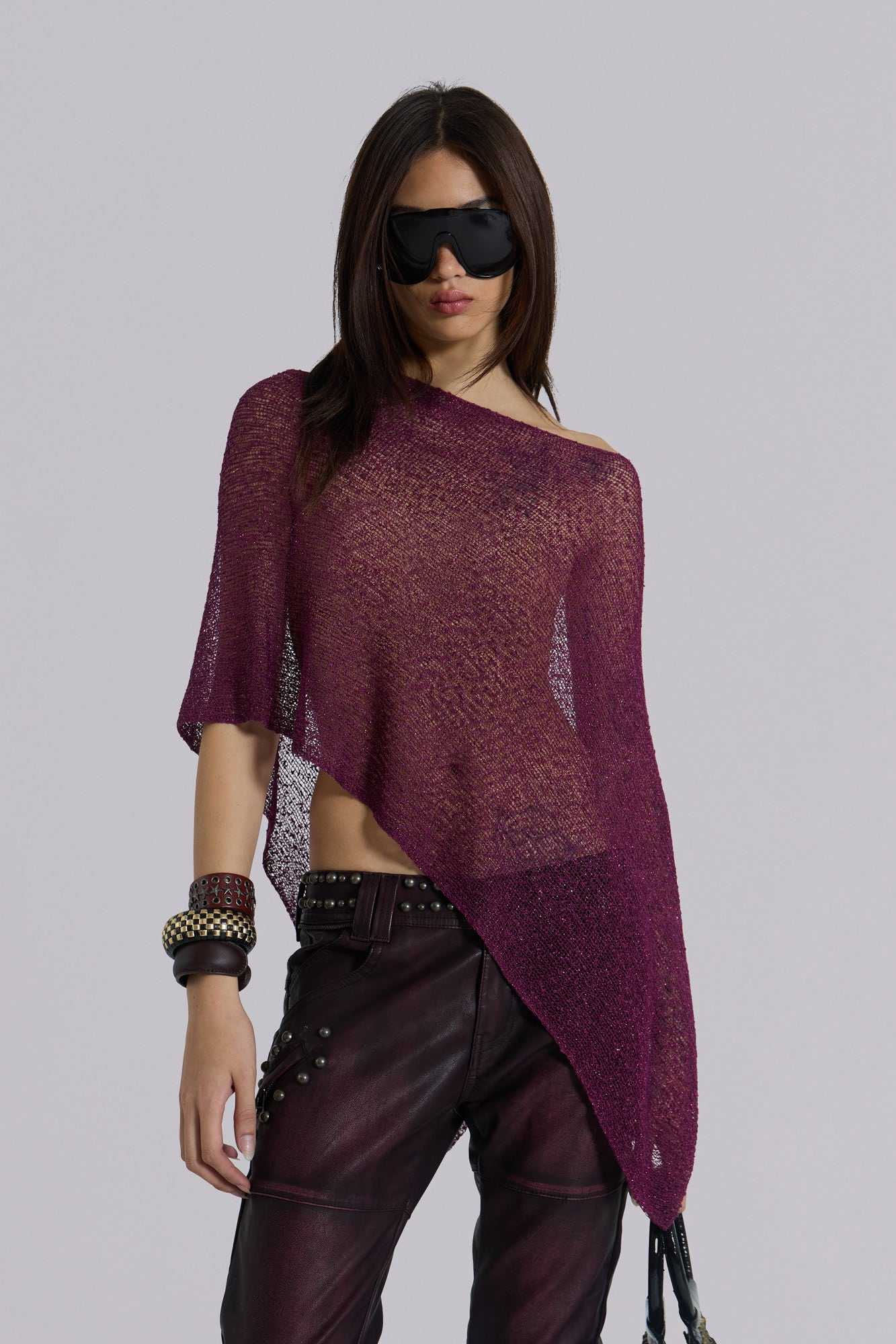 Infinity Multiway Knit Cape in Wine