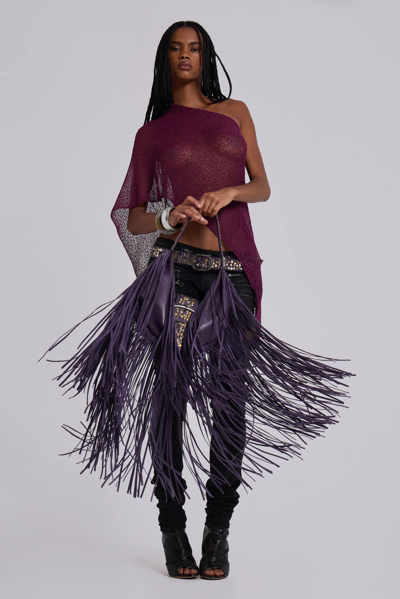 Infinity Multiway Knit Cape in Wine