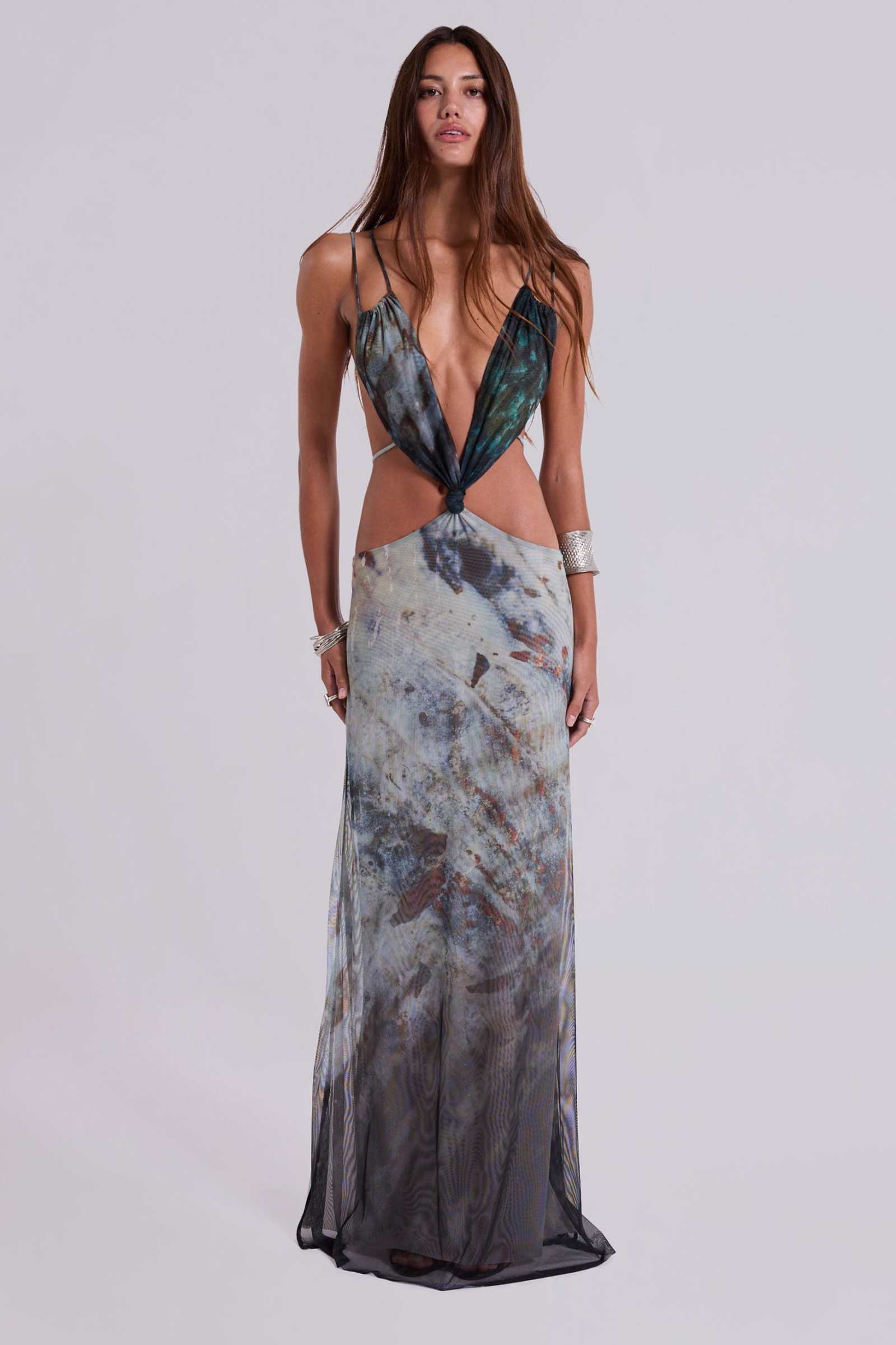 Azariah Maxi Dress With Turquoise Trim