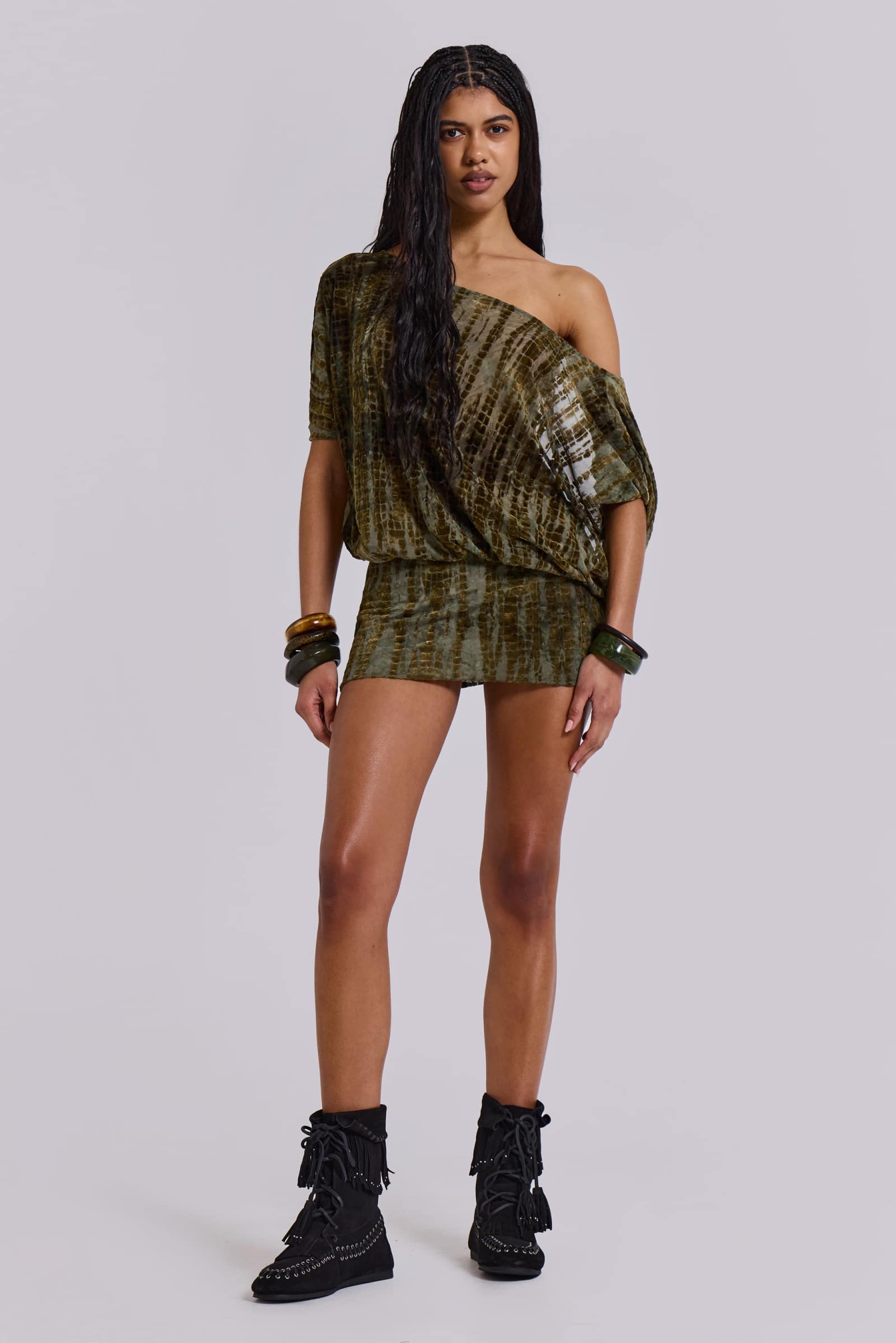Ophidian Devore Backless Mini Dress
