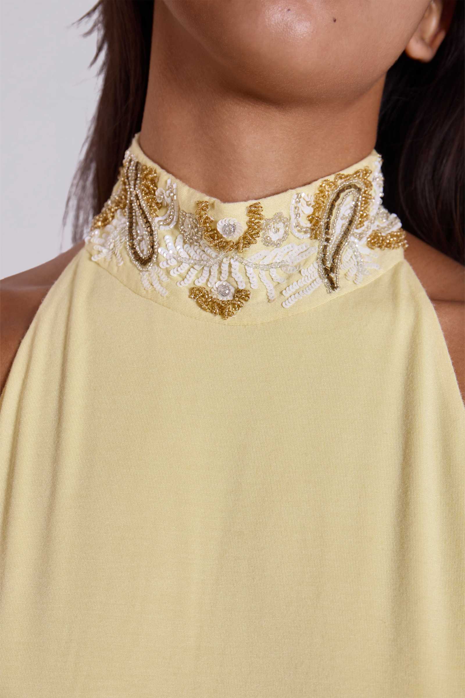 Darya Hand Beaded Backless Maxi Dress in Butter | Jaded London | Clothing Darya Hand Beaded Backless Maxi Dress in Butter | Jaded London | Clothing