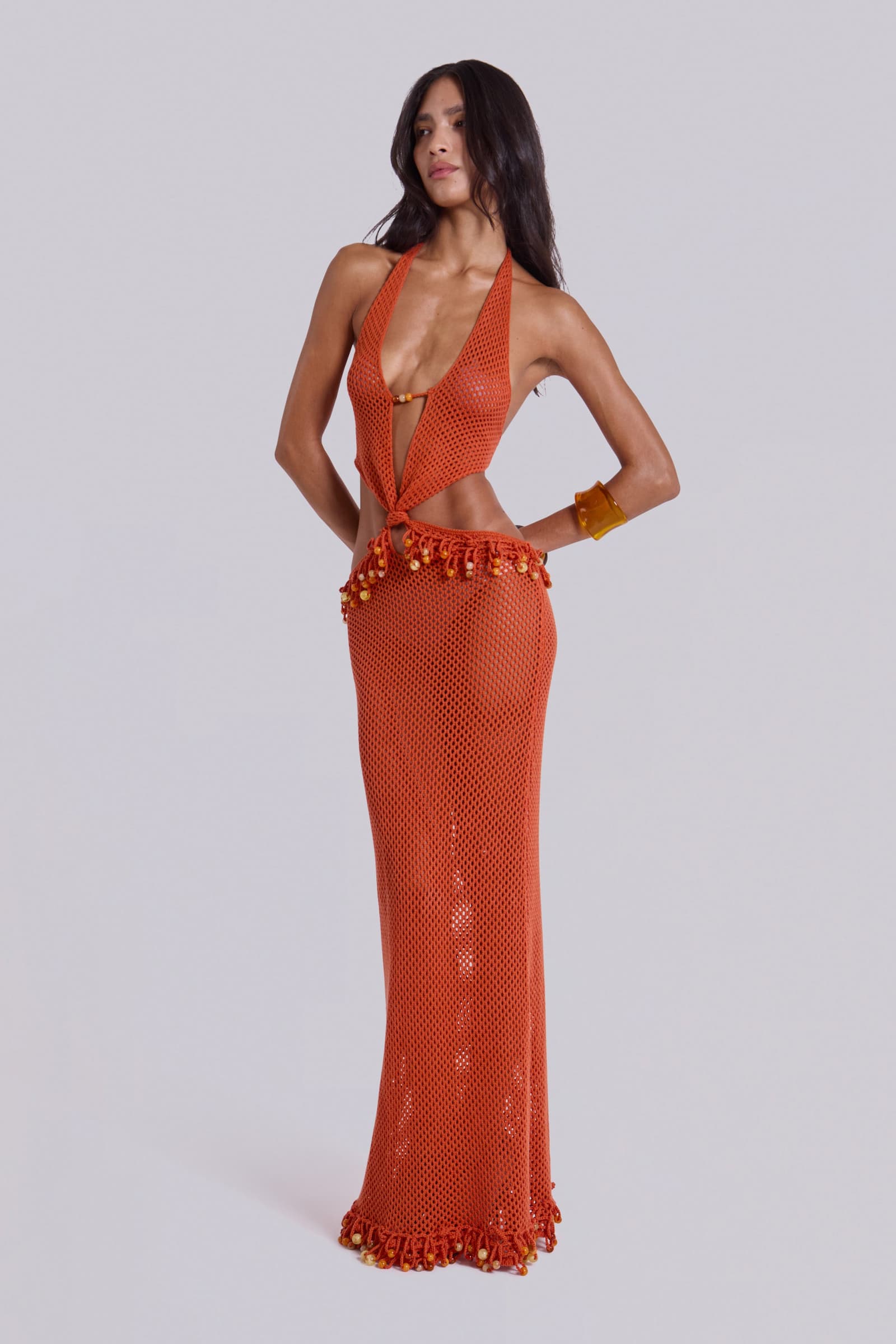 Naida Beaded Crochet Maxi Dress | Jaded London | Clothing Naida Beaded Crochet Maxi Dress | Jaded London | Clothing