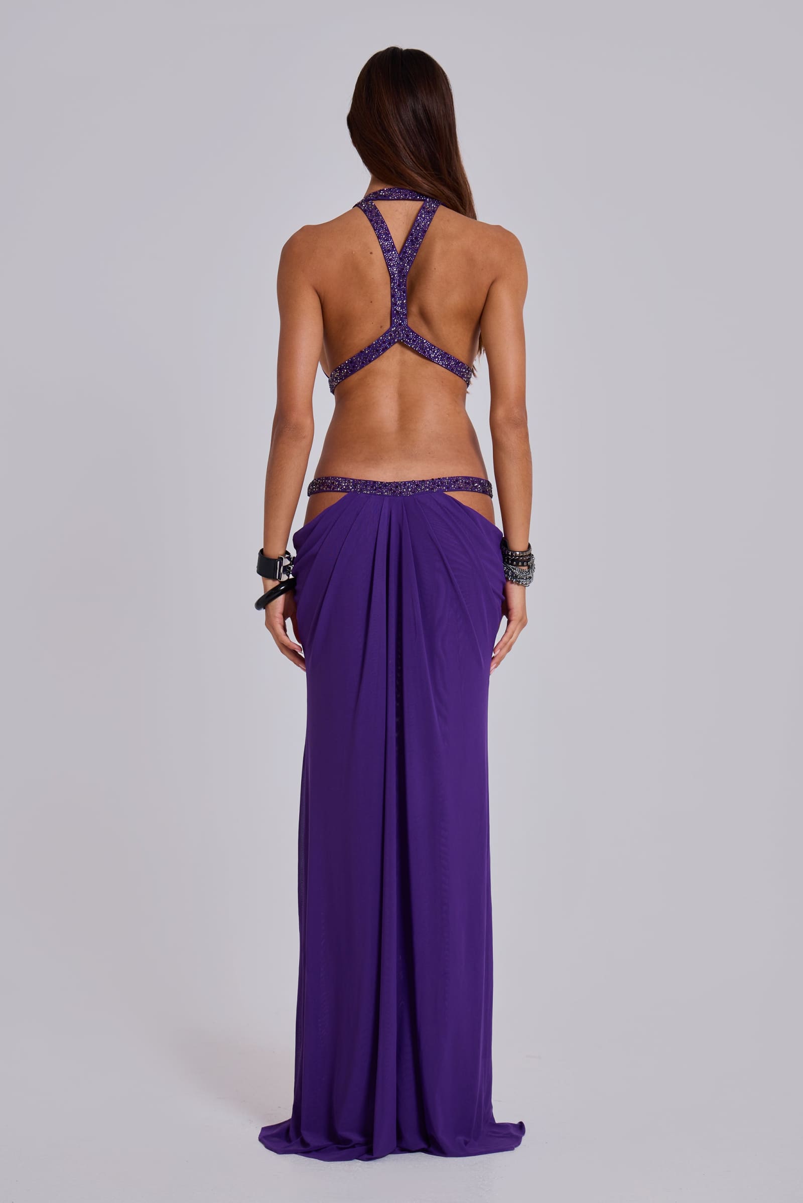 6AM Cut Out Maxi Dress in Violet