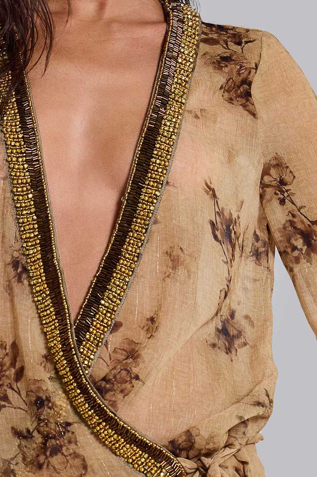 Iberis Chiffon Wrap Mini Dress