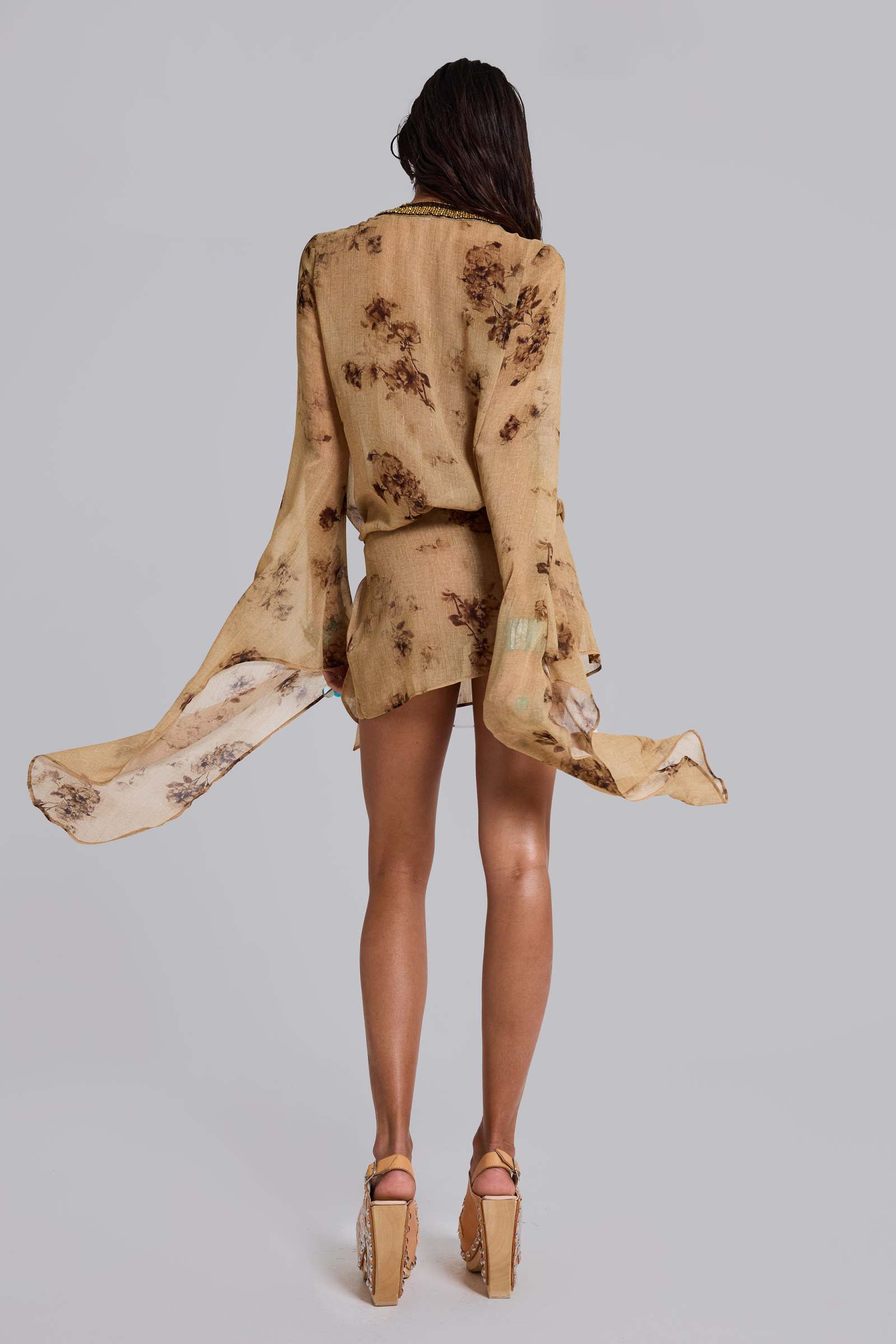 Iberis Chiffon Wrap Mini Dress