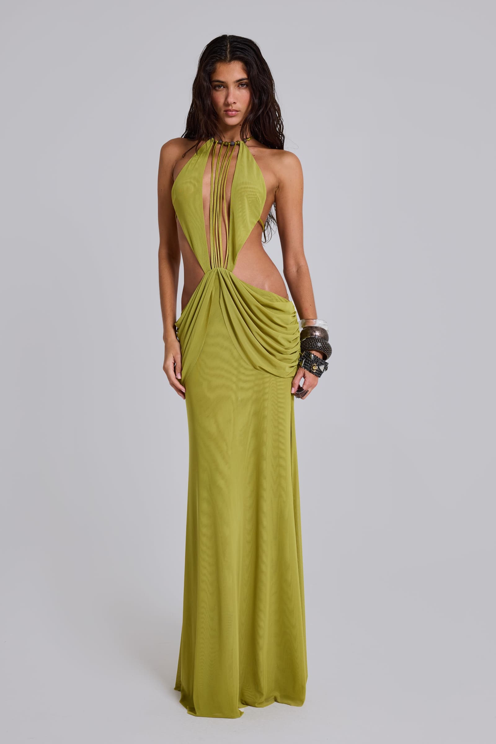 Darlyn Draped Backless Maxi Dress