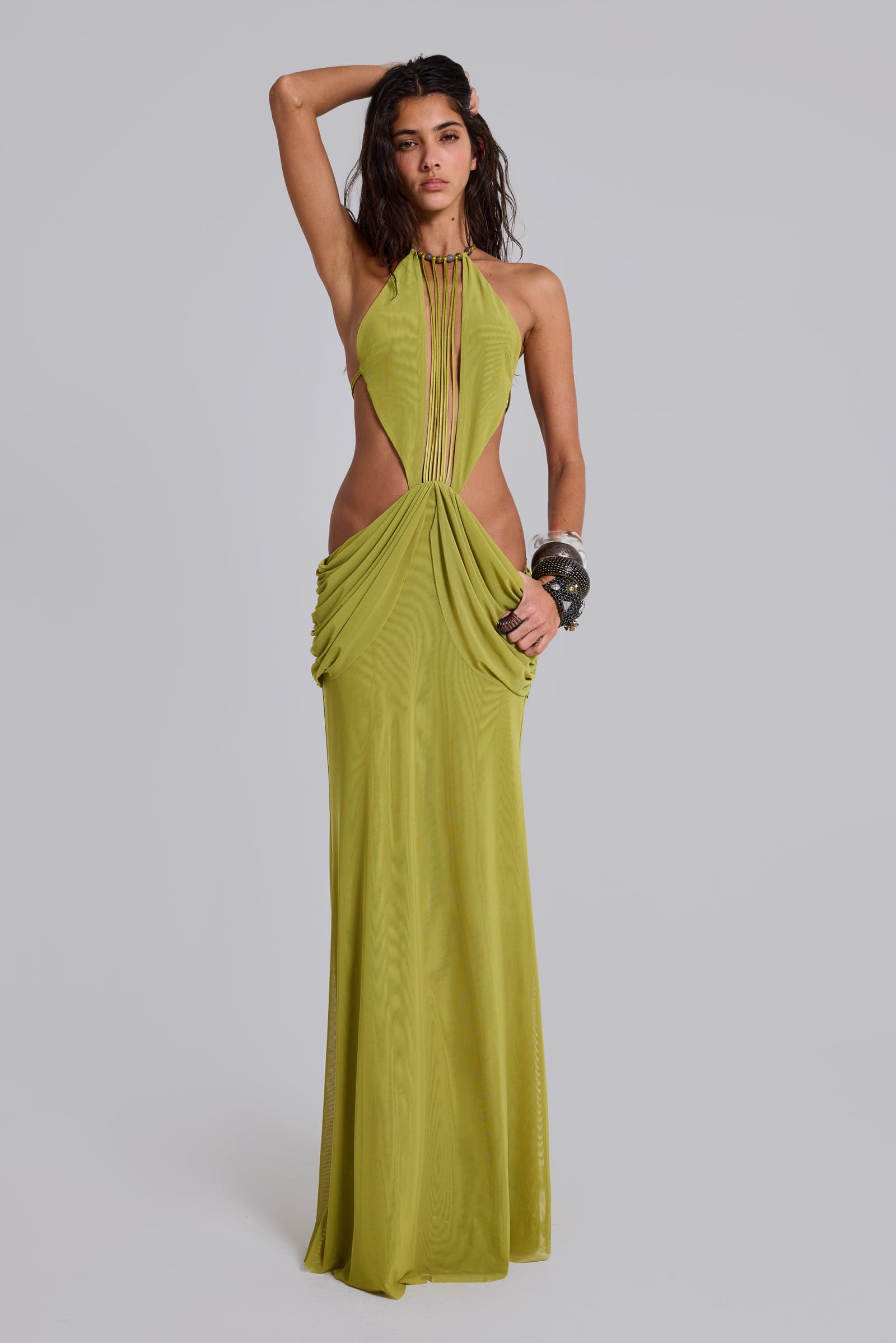 Darlyn Draped Backless Maxi Dress