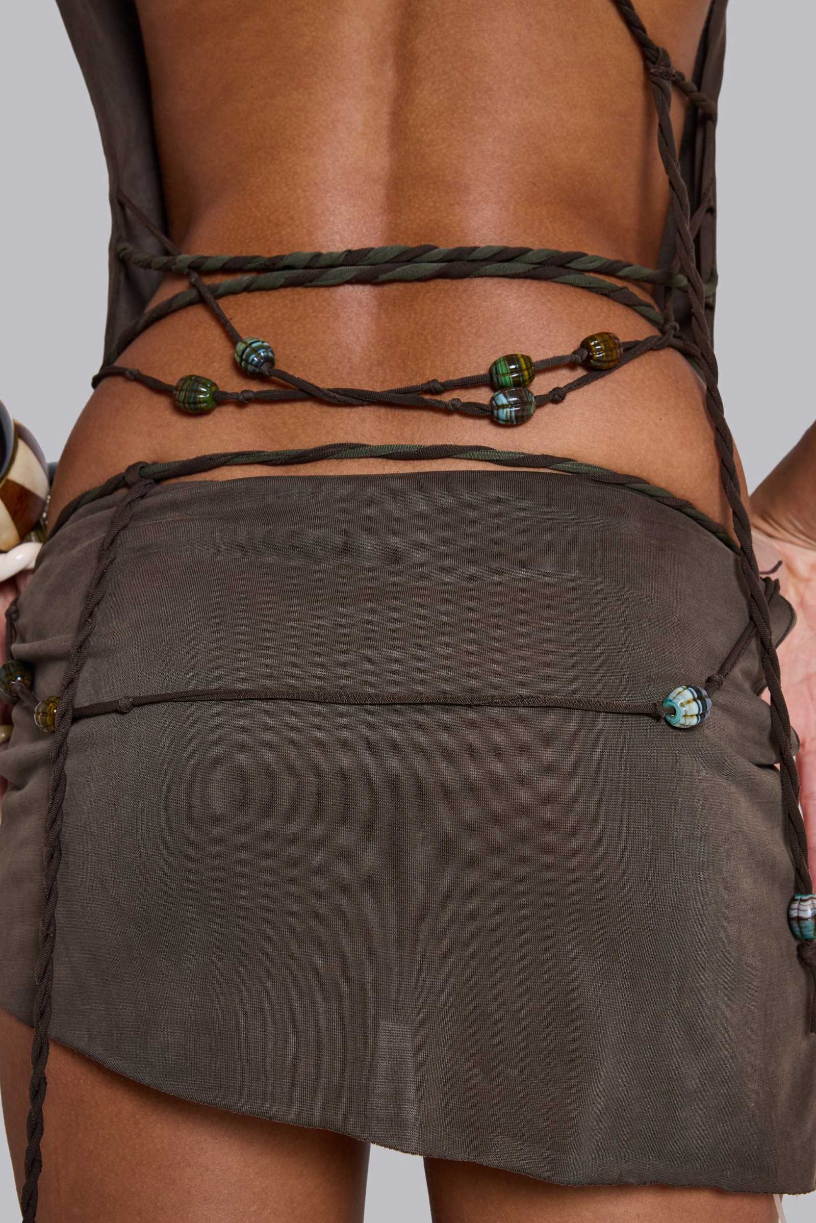 Hedera Asymmetric Backless Mini Dress