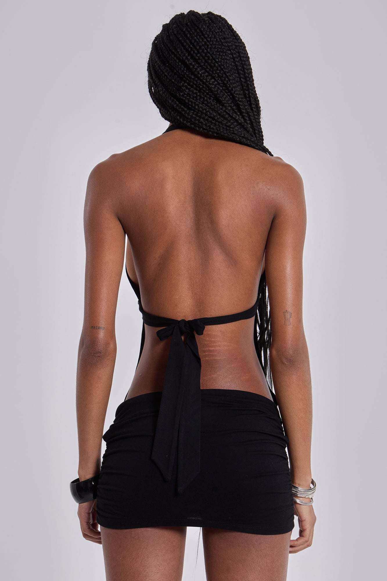 Anora Cut-Out Mini Dress in Black