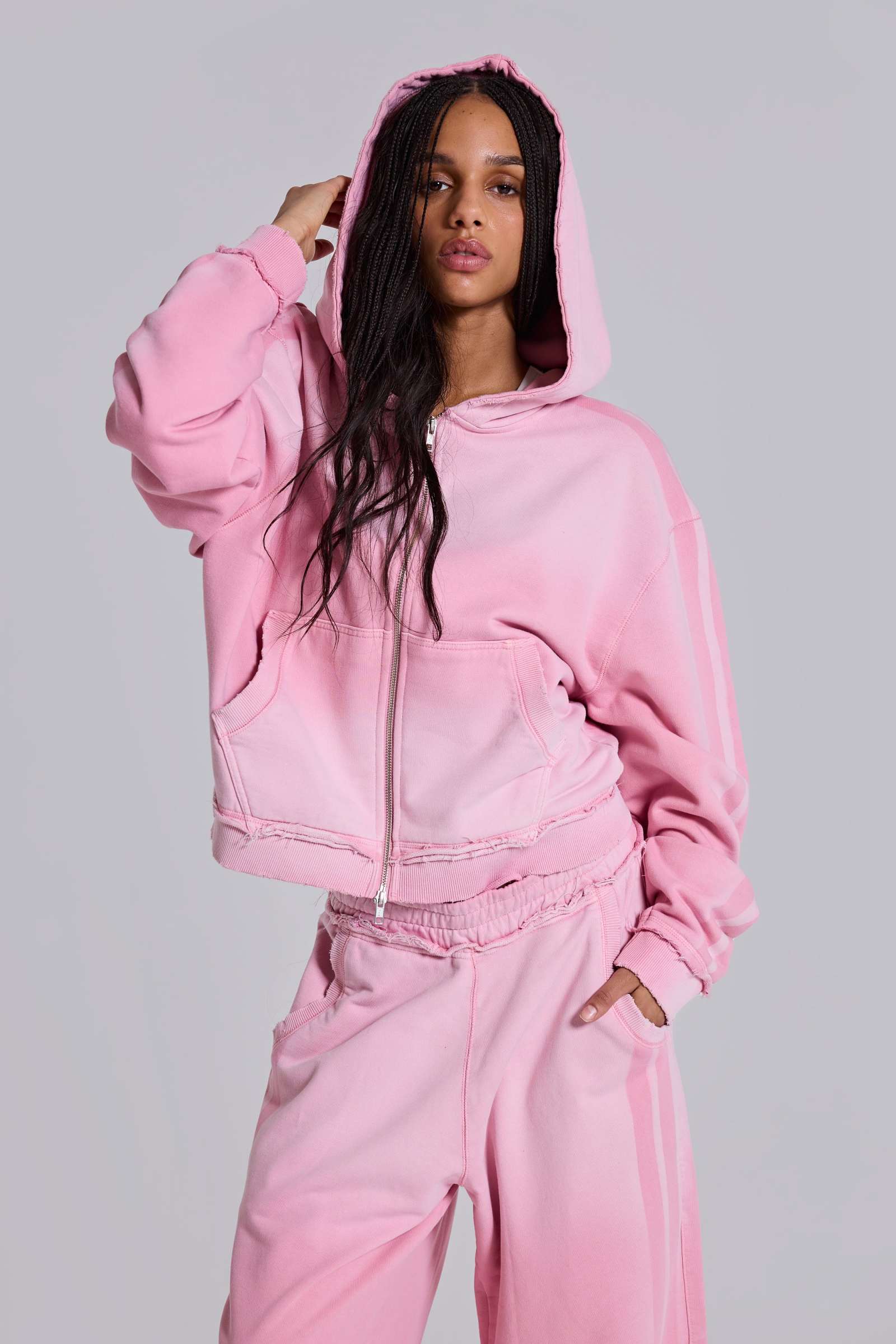 Pink Sporty Baggy Monster Hoodie