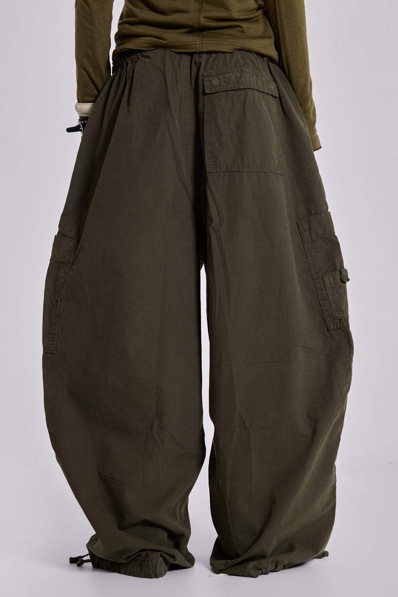 Khaki Parachute Cargo Pants