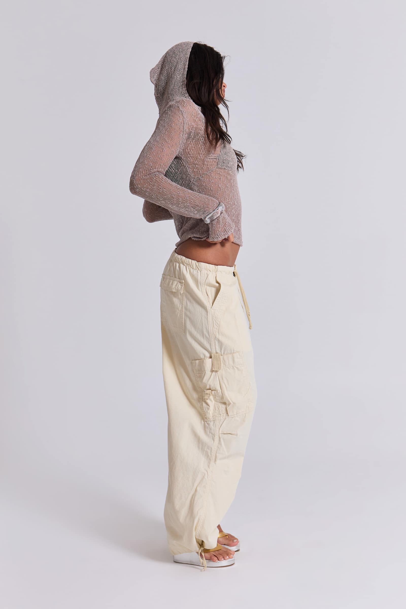 Naia Loose Knit Hooded Top