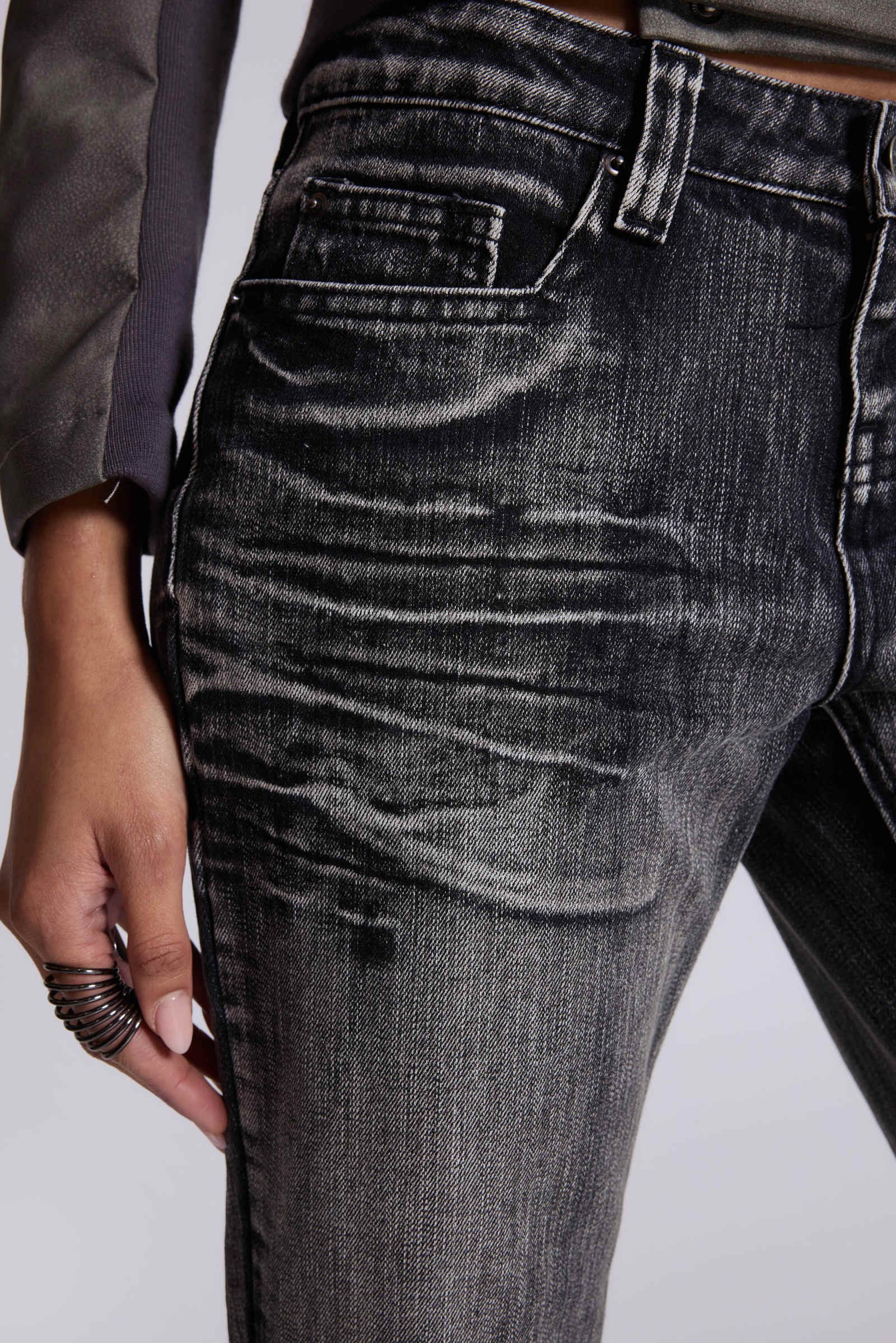 Washed Black Drift Bootcut Jeans