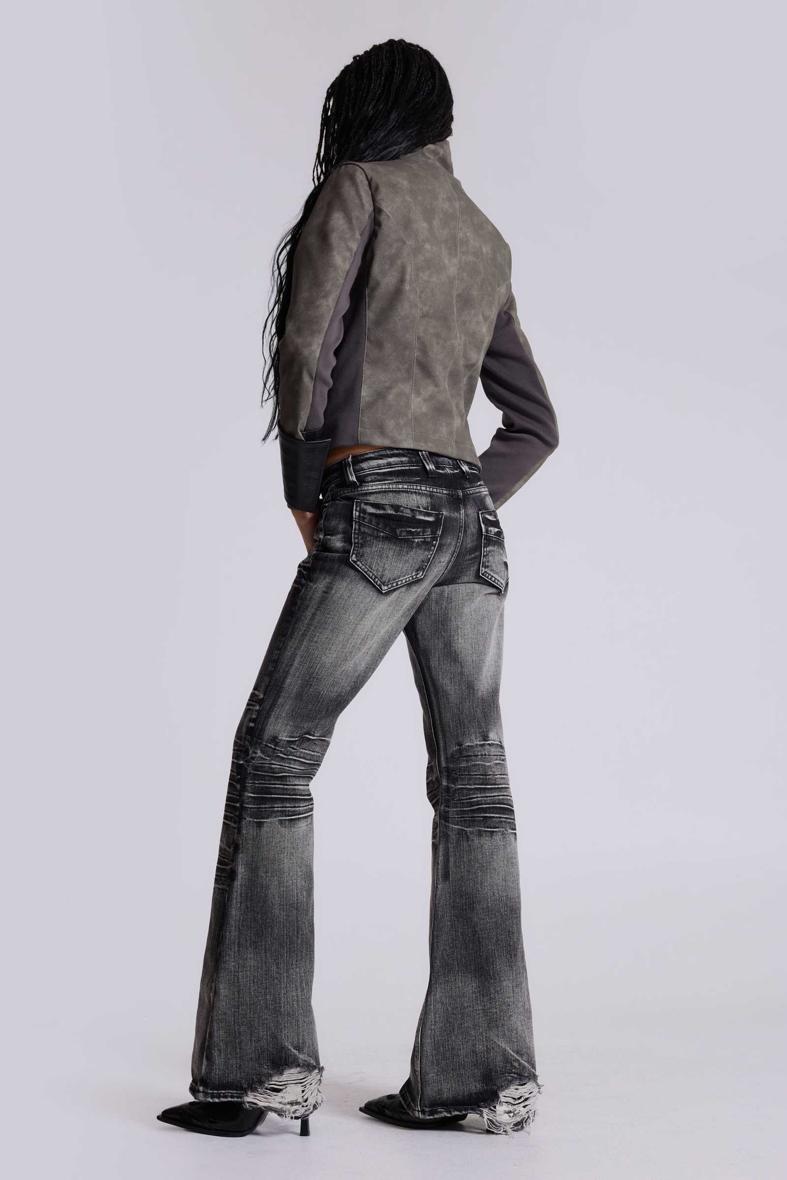 Washed Black Drift Bootcut Jeans