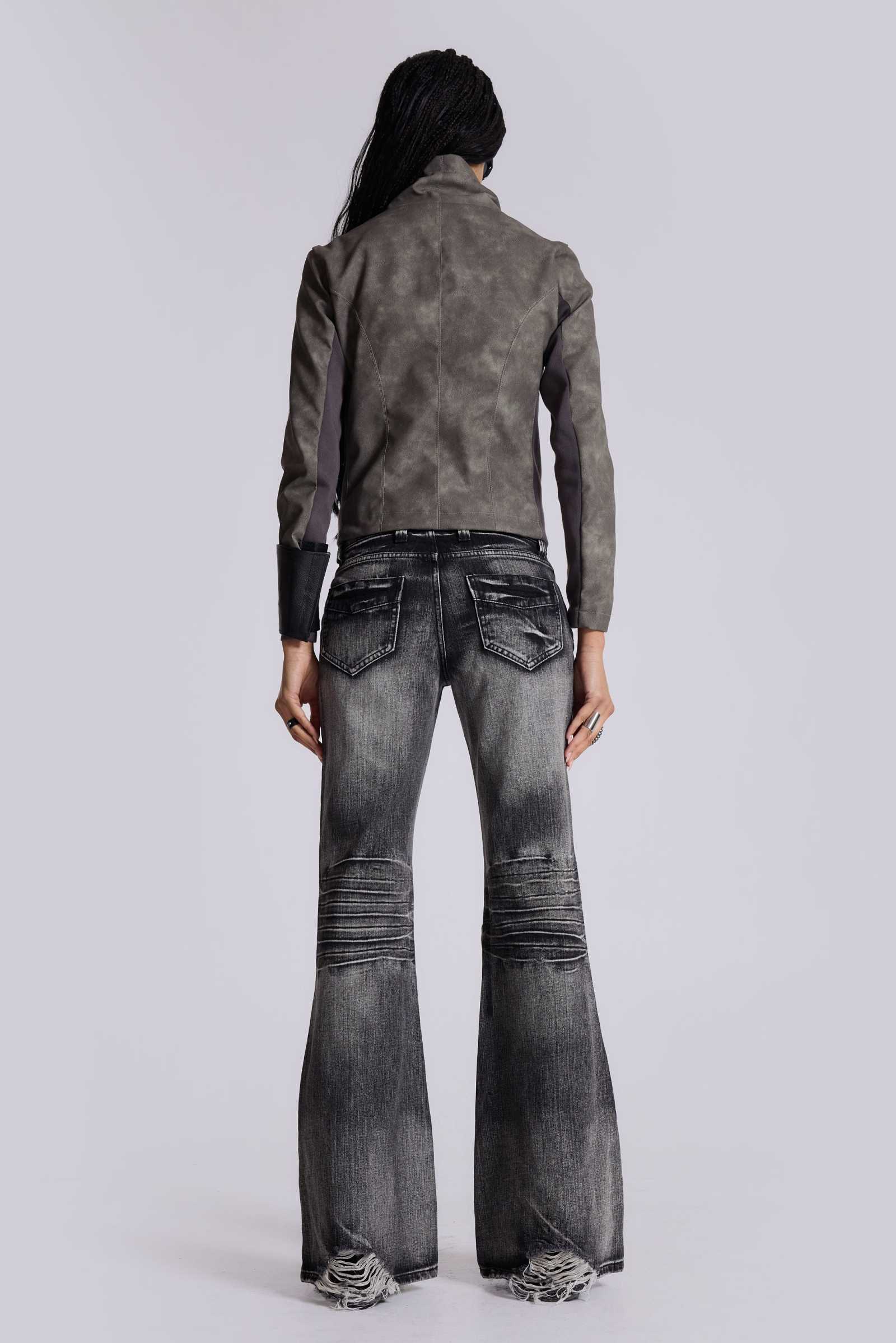 Washed Black Drift Bootcut Jeans